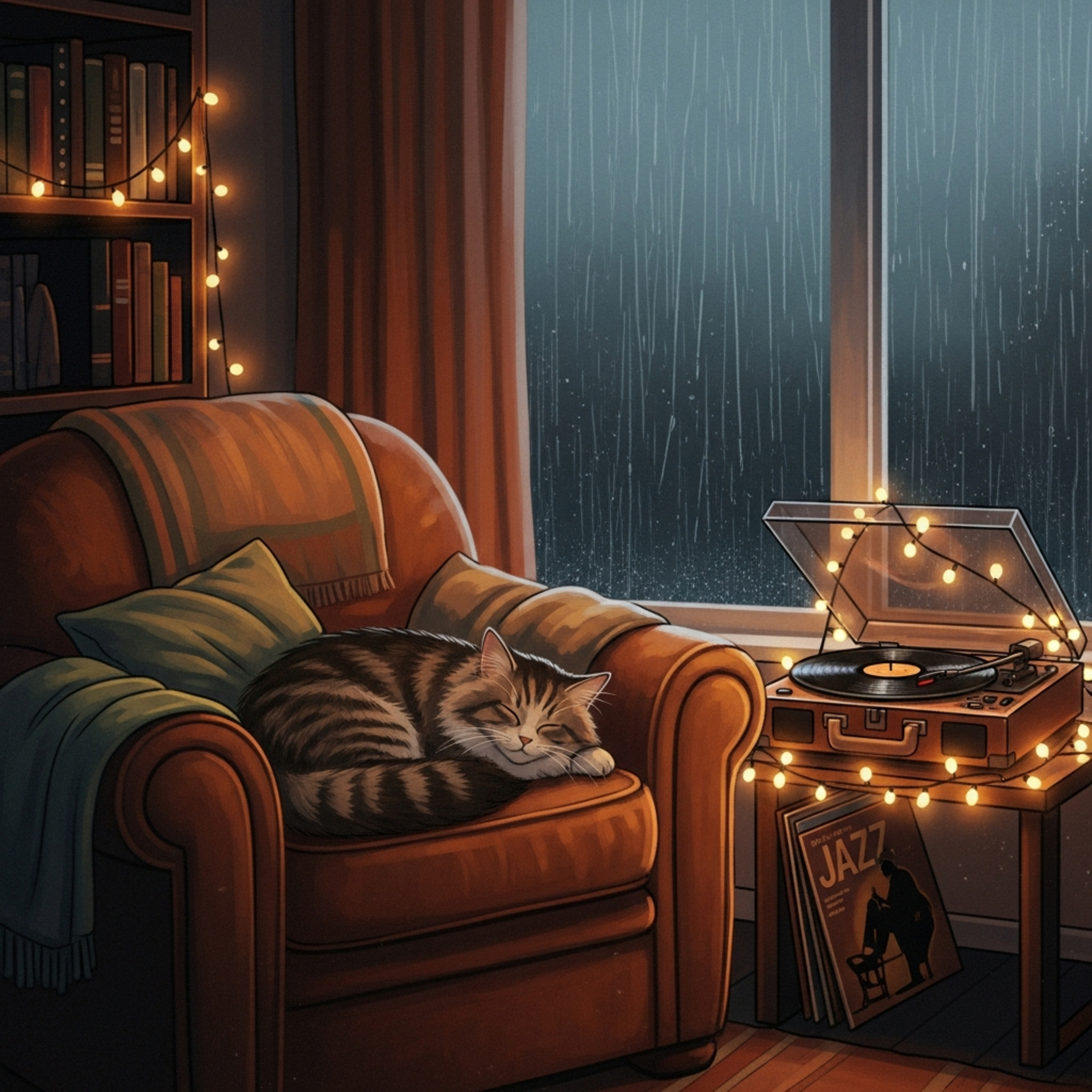Cozy Apartment Rain & Chill Jazz – Deep Sleep Ambience