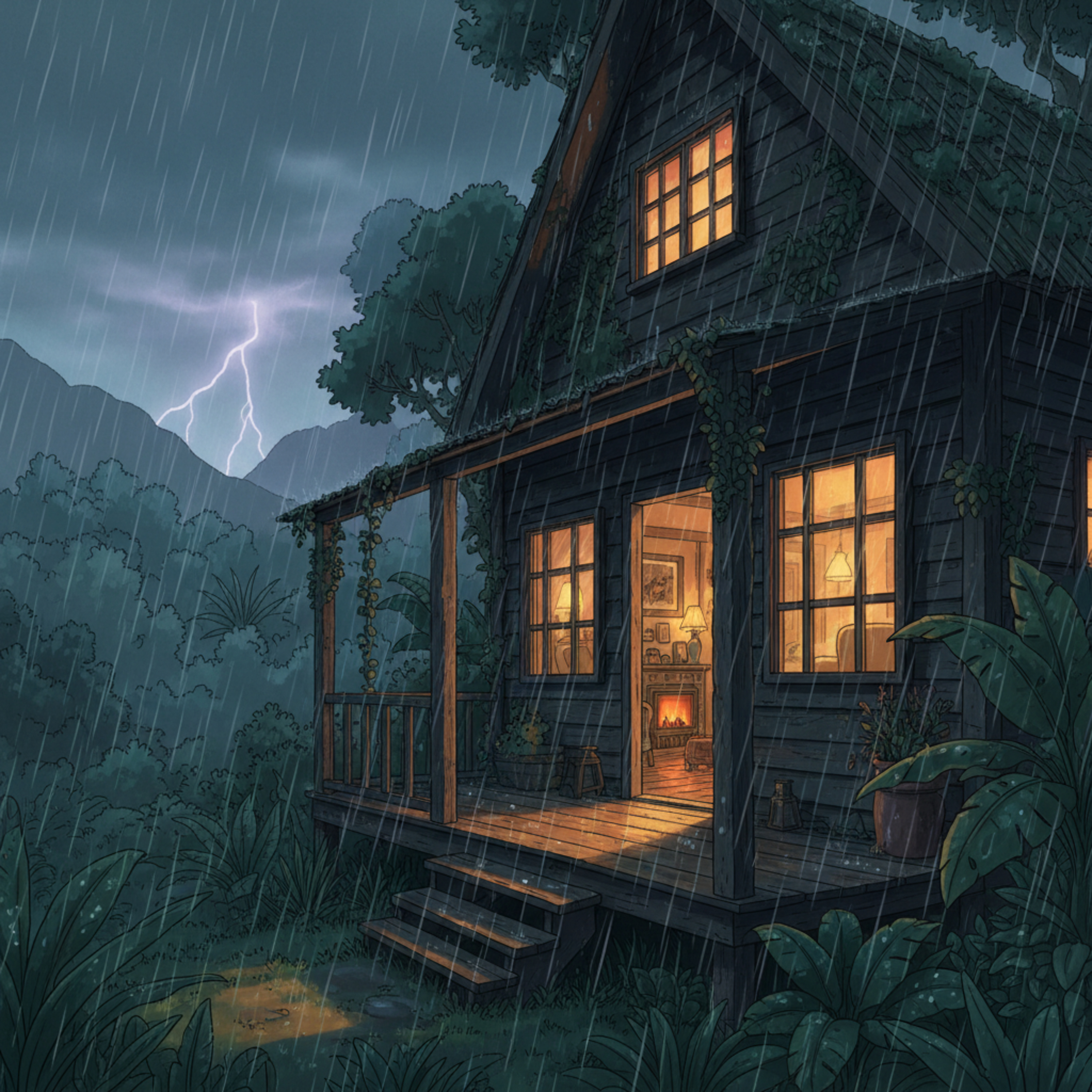 Wild Jungle Rain & Thunder ⛈ Sleep Soundscape
