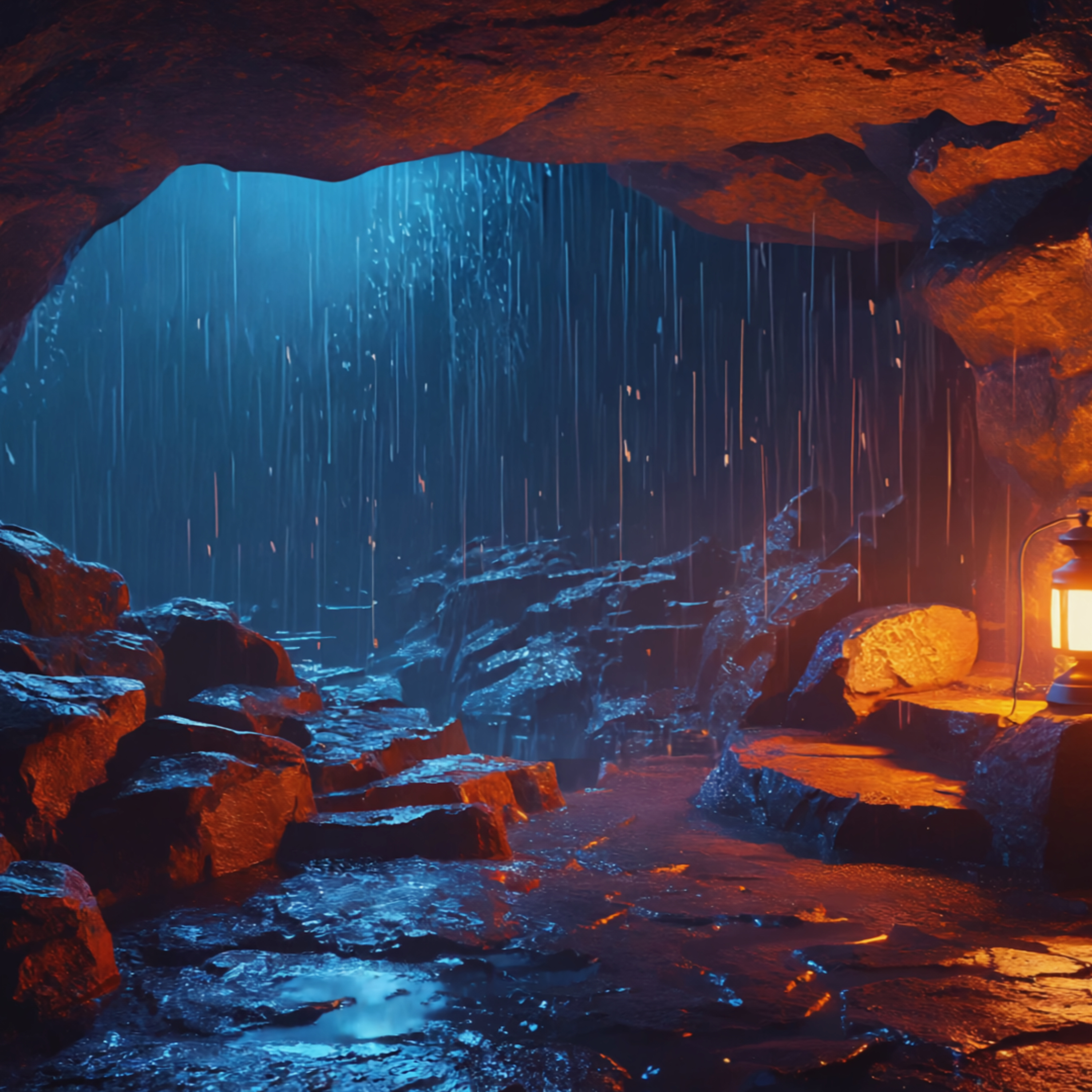 2 Hours in a Cozy Cave | Dripping Water & Soft Rain