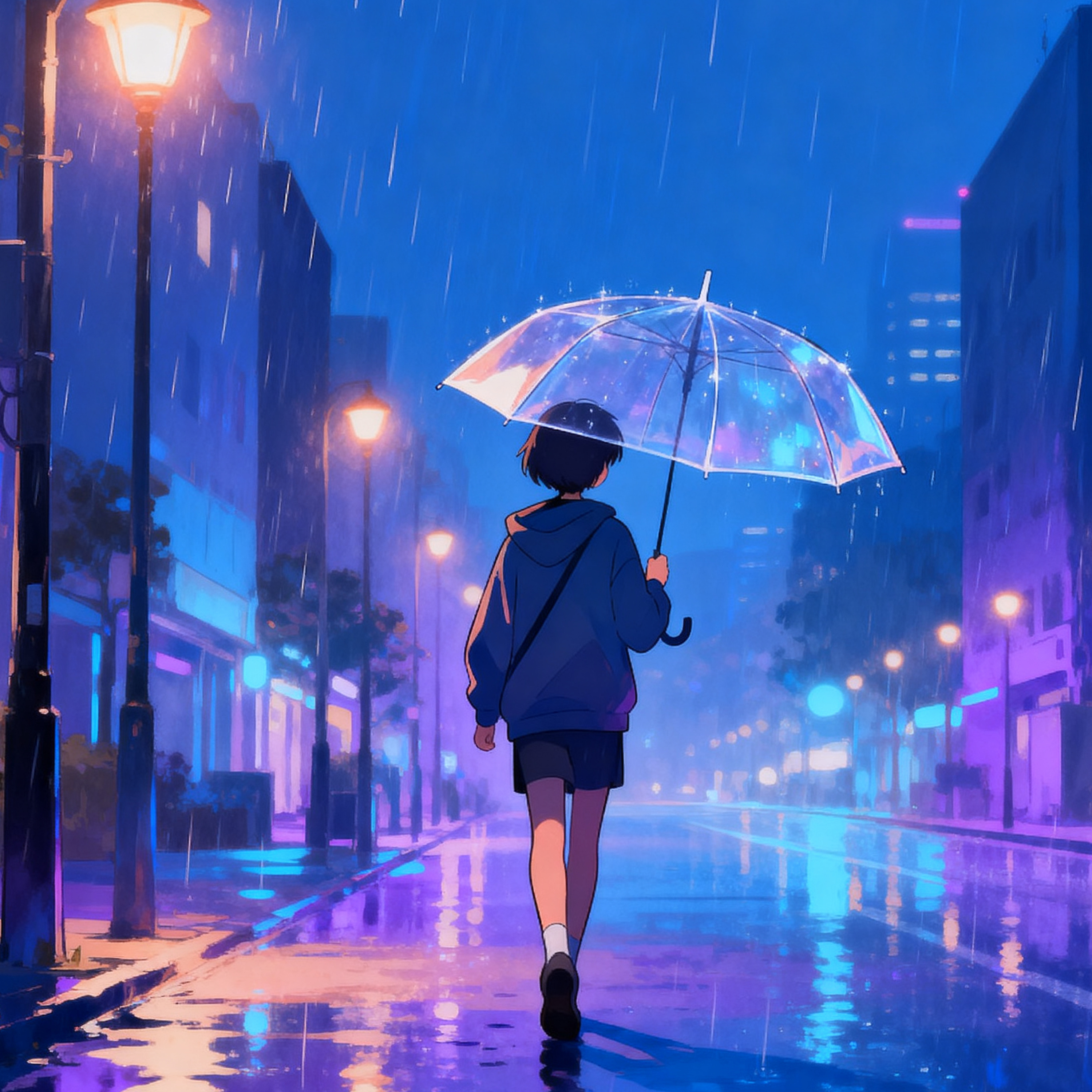 Walking Through Rainy Streets at Night 🌧️ Deep Sleep Black Screen Audio