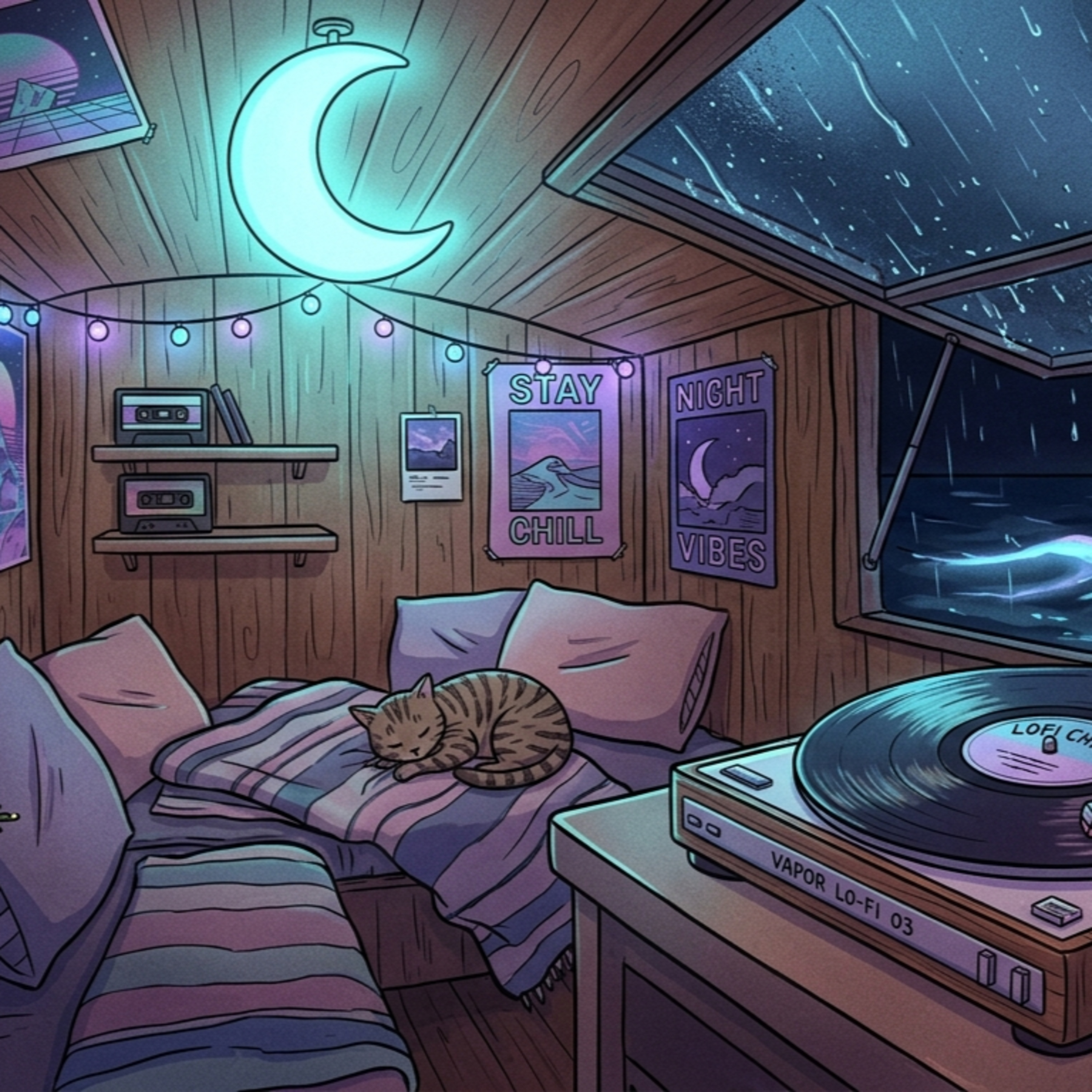 Sleep Below Deck: Rain & Rolling Waves 🌊 (4 hour black screen)