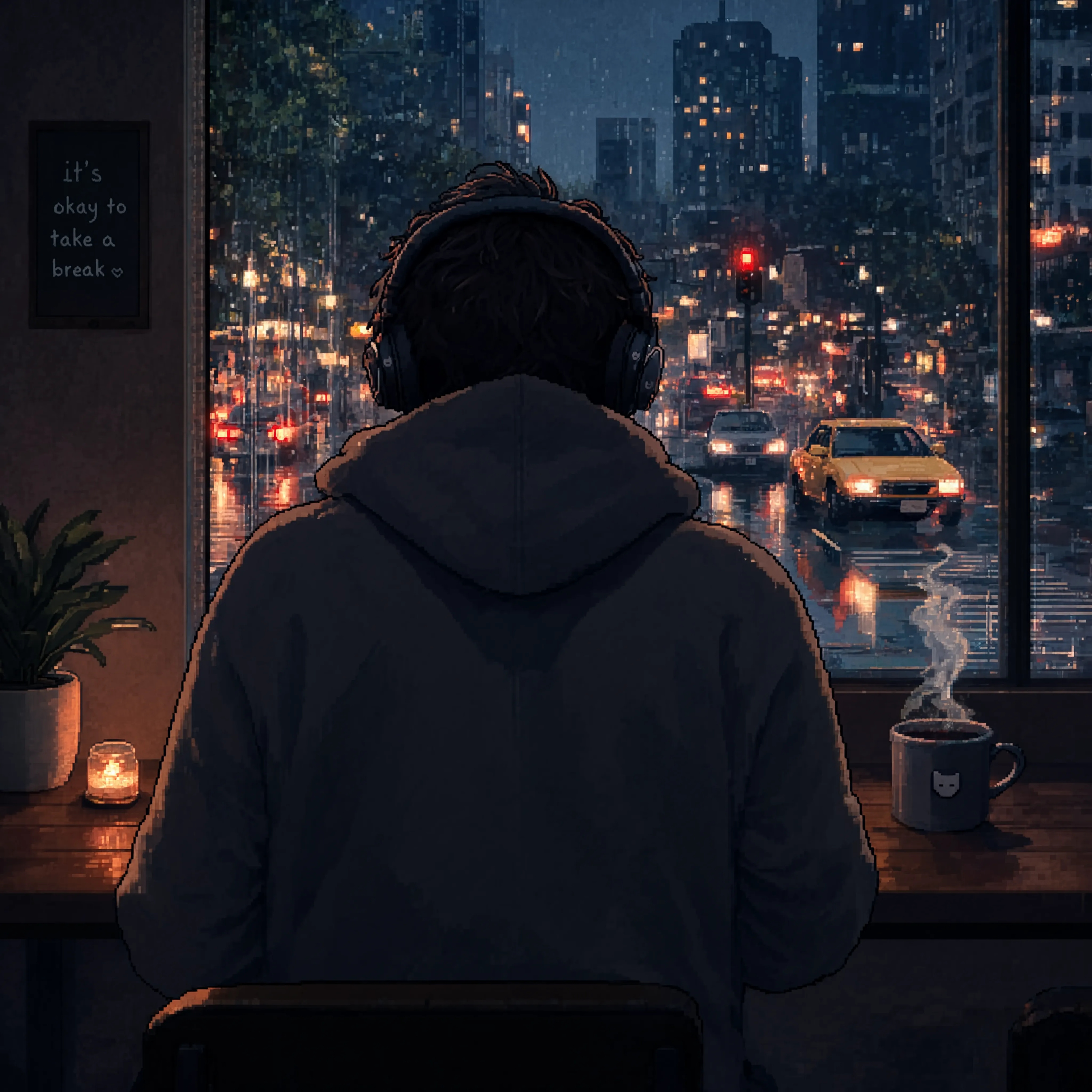 1 Hour Rain and Lofi Jazz for Deep Sleep