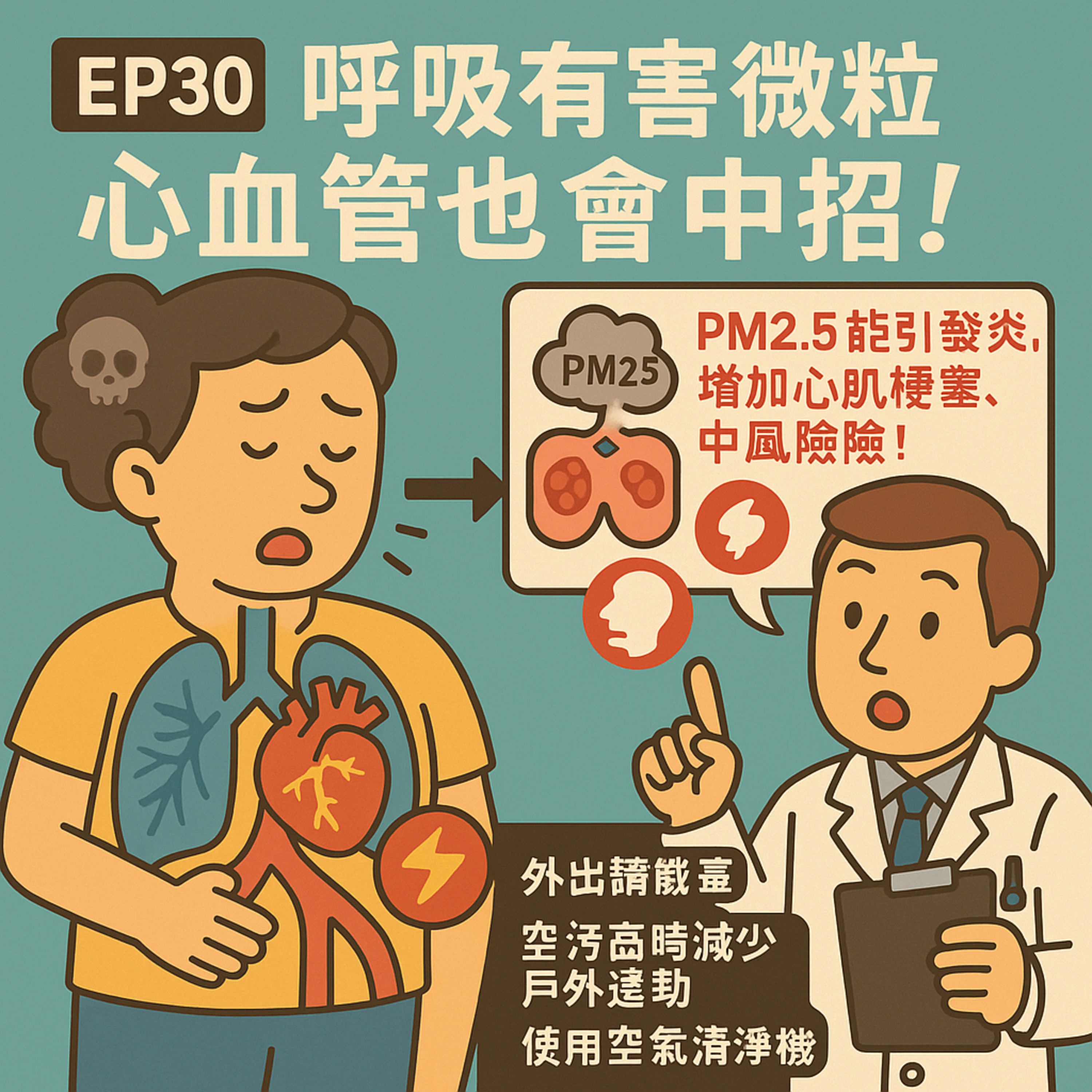 🎙️ EP30｜PM2.5 不只傷肺！小心空氣污染讓你心肌梗塞、中風