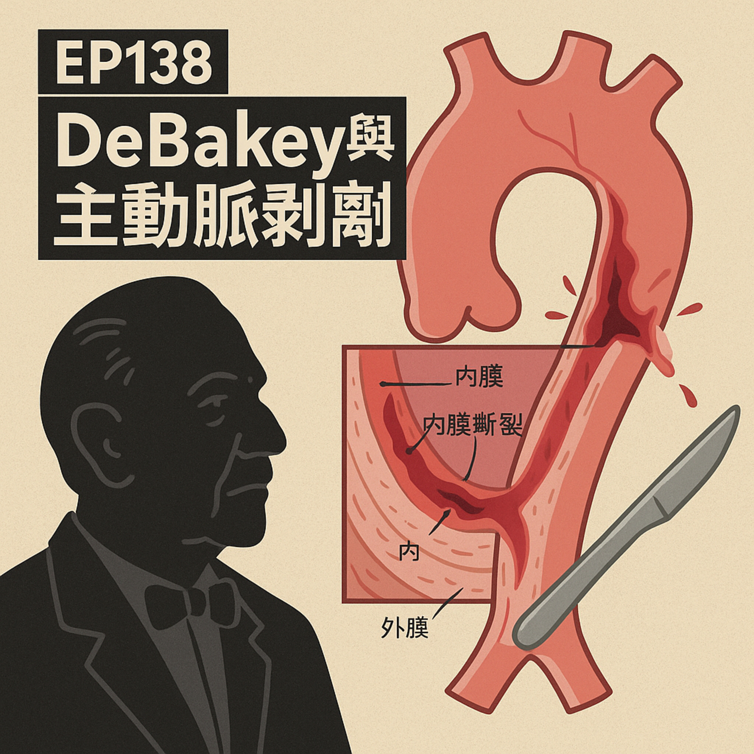 🎙️EP138｜誰幫主動脈剝離分了型？DeBakey 的手術刀與自己也遇到的命運