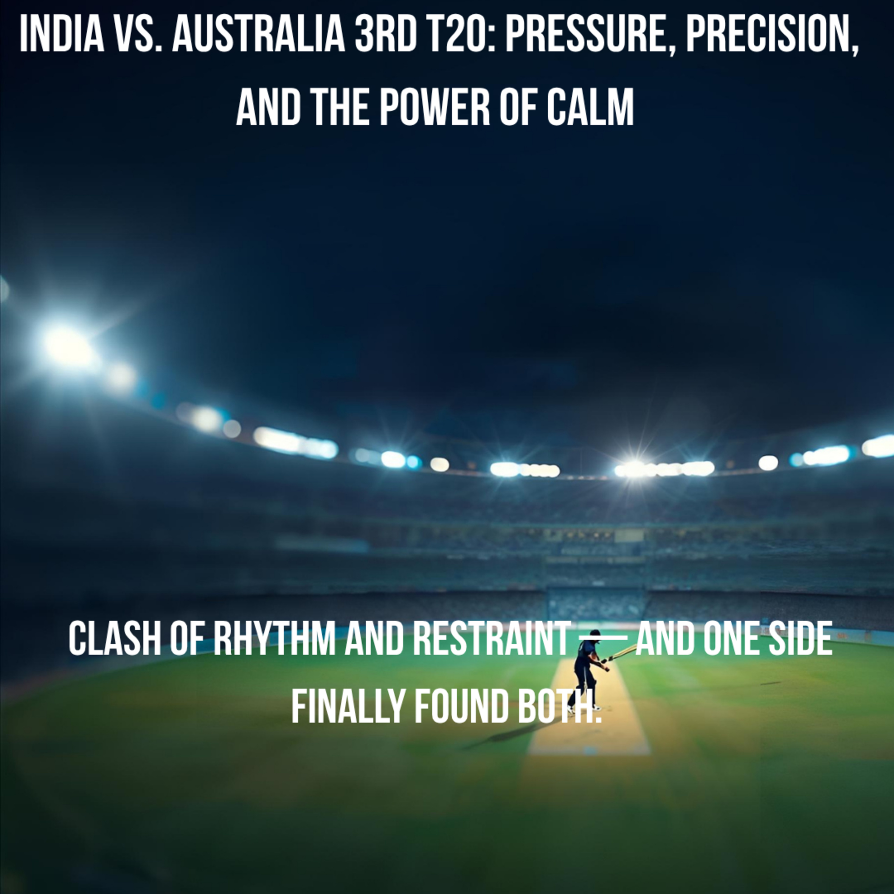 India vs. Australia 3rd T20: Pressure, Precision, and the Power of Calm