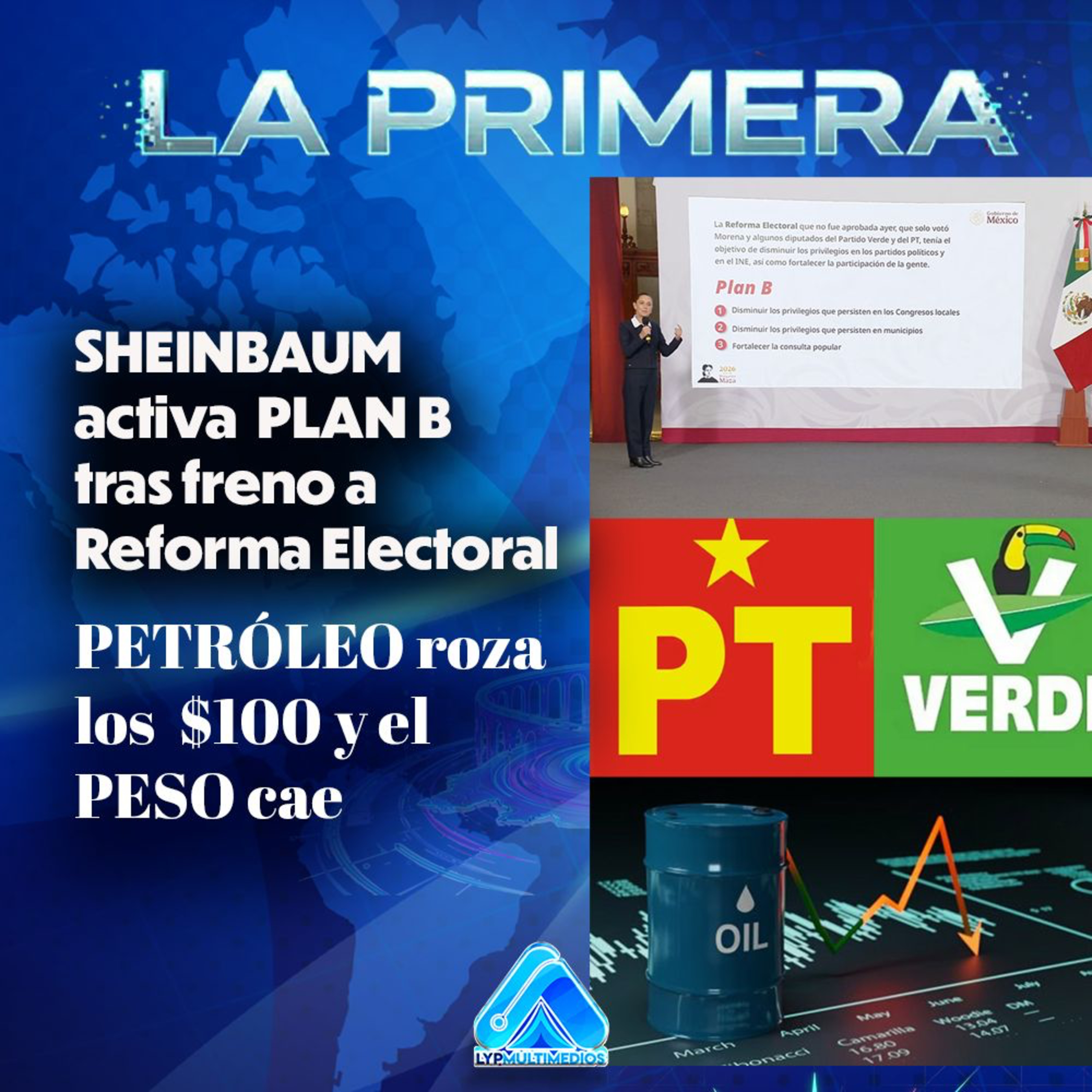 SHEINBAUM activa PLAN B tras freno a Reforma Electoral | PETRÓLEO roza los $100 y el PESO cae episode artwork