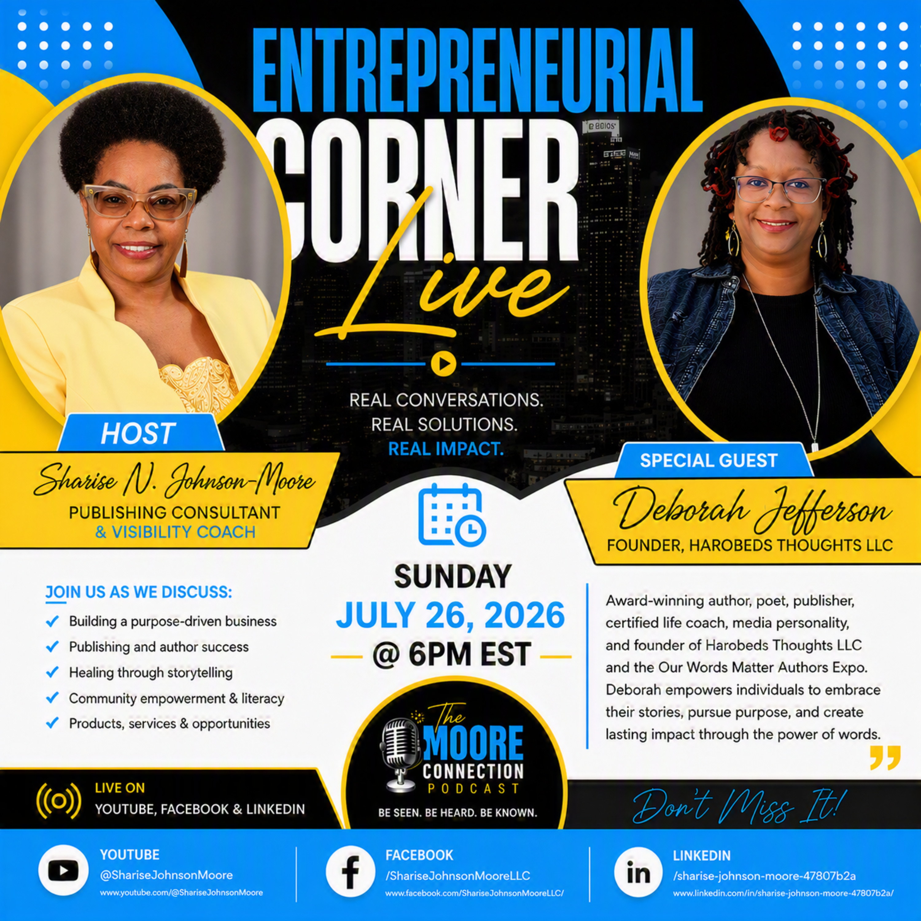 Entrepreneurial Corner Live - Special Guest - Deborah Jefferson episode artwork