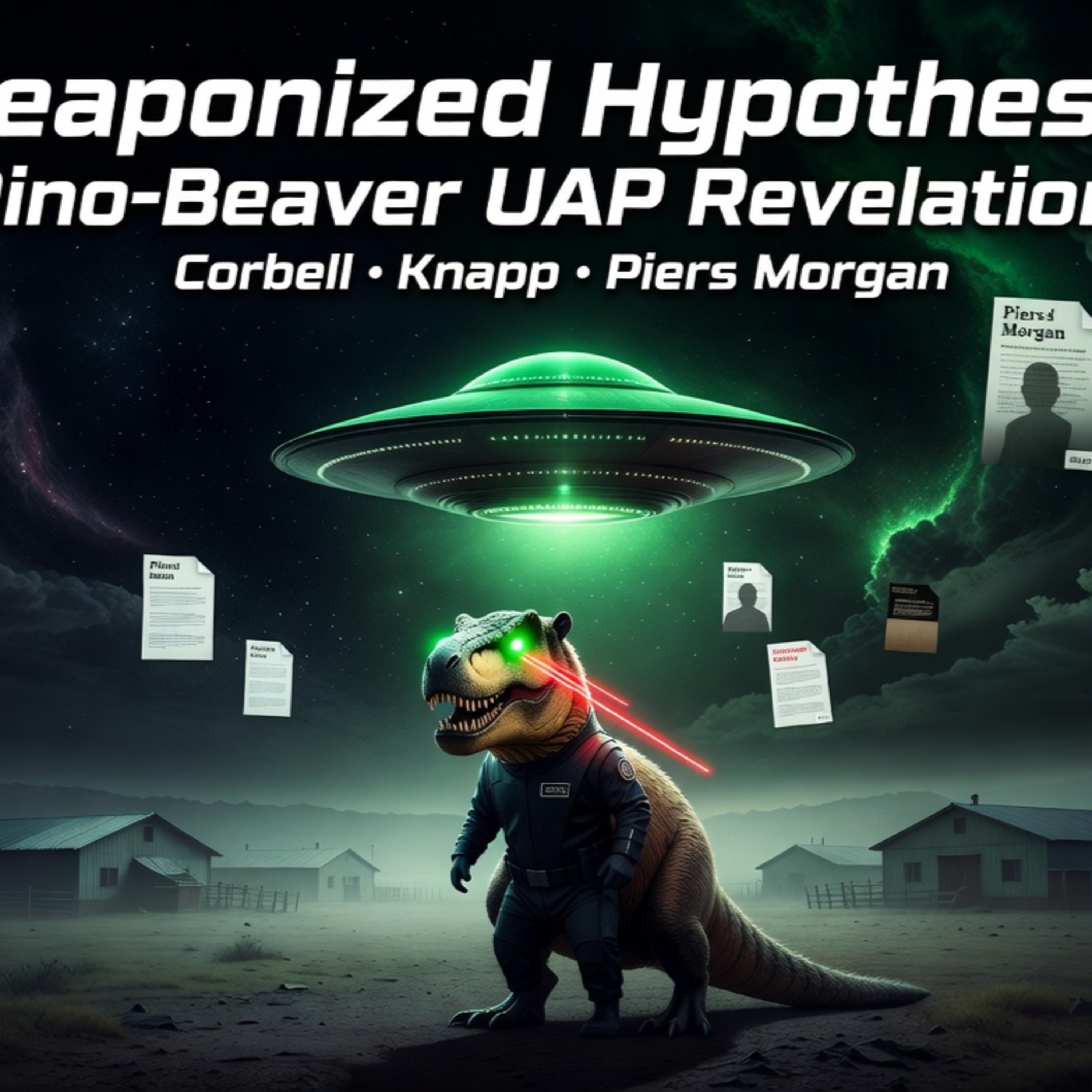 live stream talking about Weaponized Hypotheses: Dino-Beaver UAP Revelations | Corbell & Knapp, Piers Morgan's Top 5 Theories, Men in Black & UFO File Surprises episode artwork