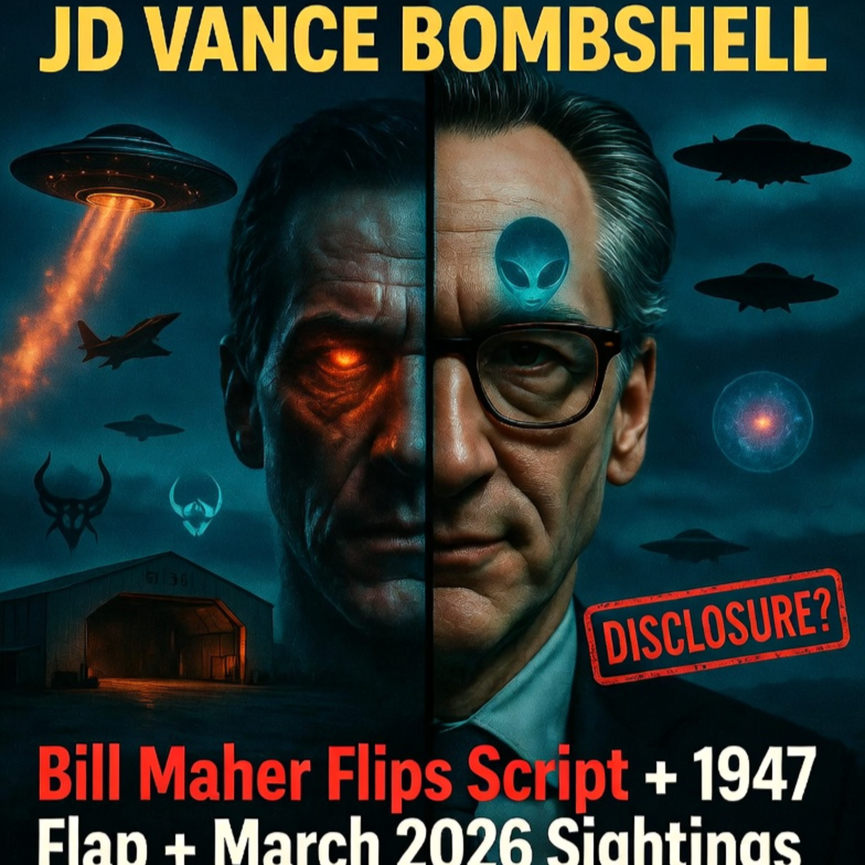 live stream UFOs = Demons? JD Vance Drops Bombshell on Area 51 + Bill Maher's UFO Bombshell, 1947 Flap, 1988 Puerto Rico Photo & Breaking March 2026 UAPs | S2-E40 episode artwork
