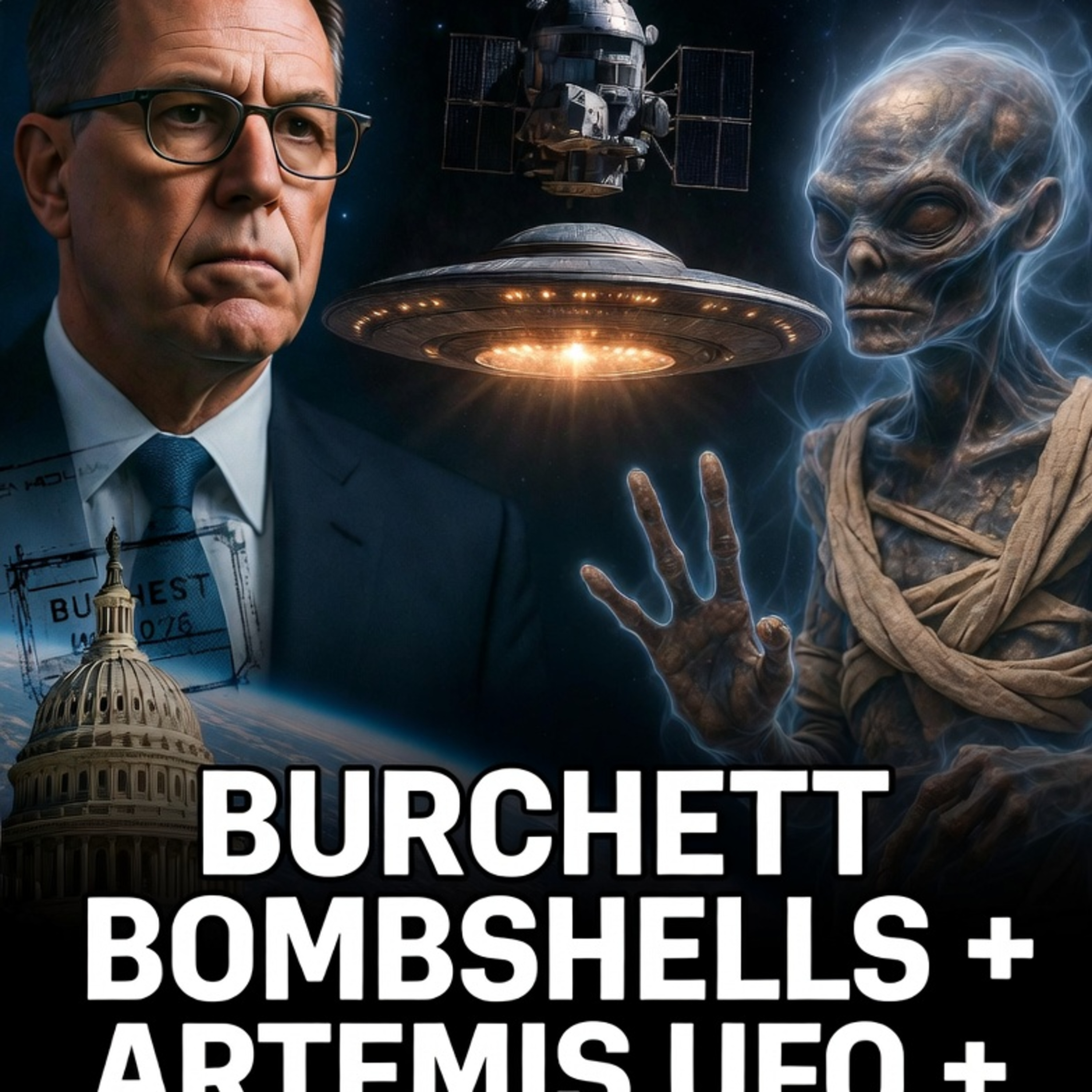 S2-E45: Burchett Drops Bombshells, Artemis UFO Caught on Camera & Nazca Mummies Update – Disclosure Heating Up? episode artwork