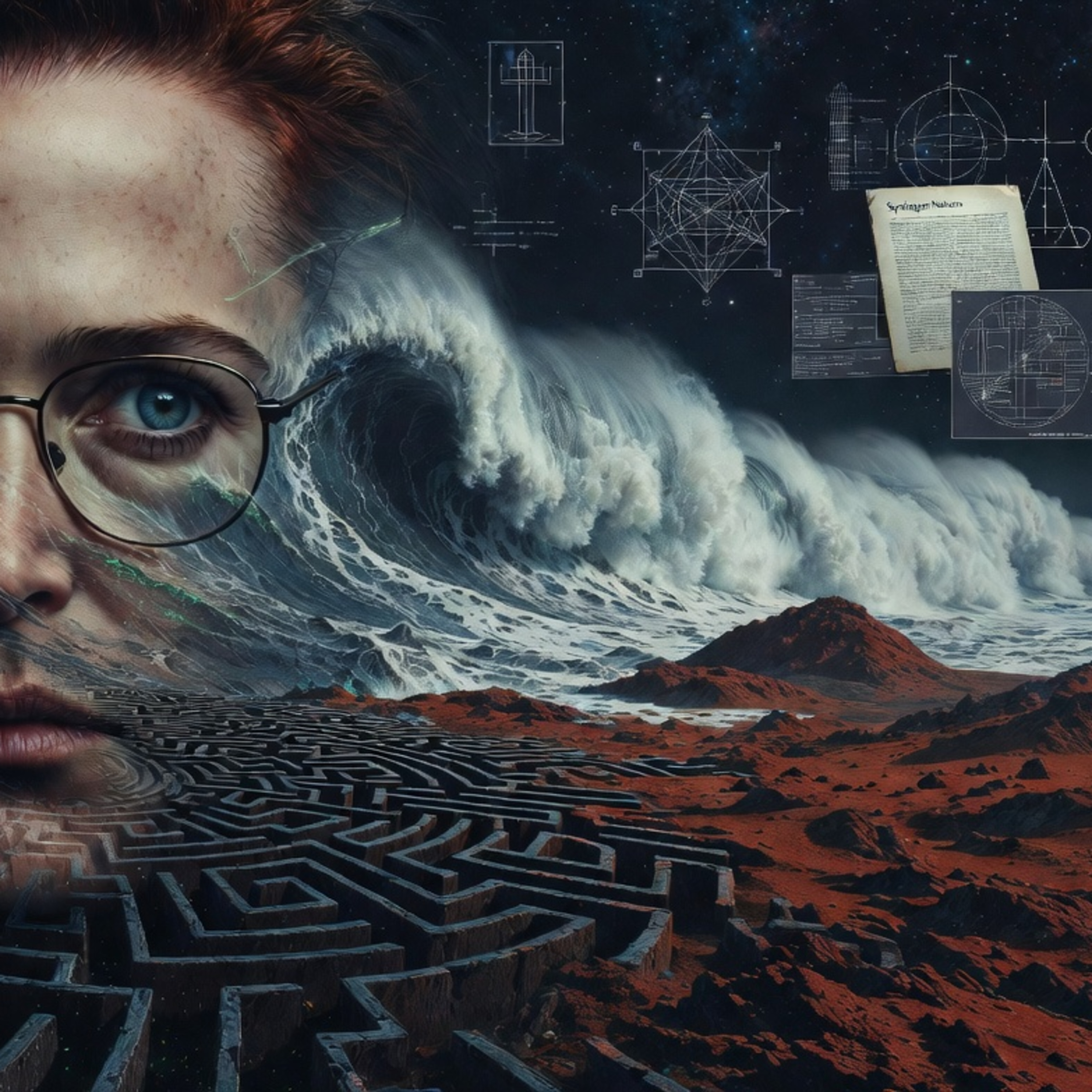 Gillian Anderson in Glasses (X-Files vibe – mysterious, intellectual, 90s sci-fi crush energy) episode artwork