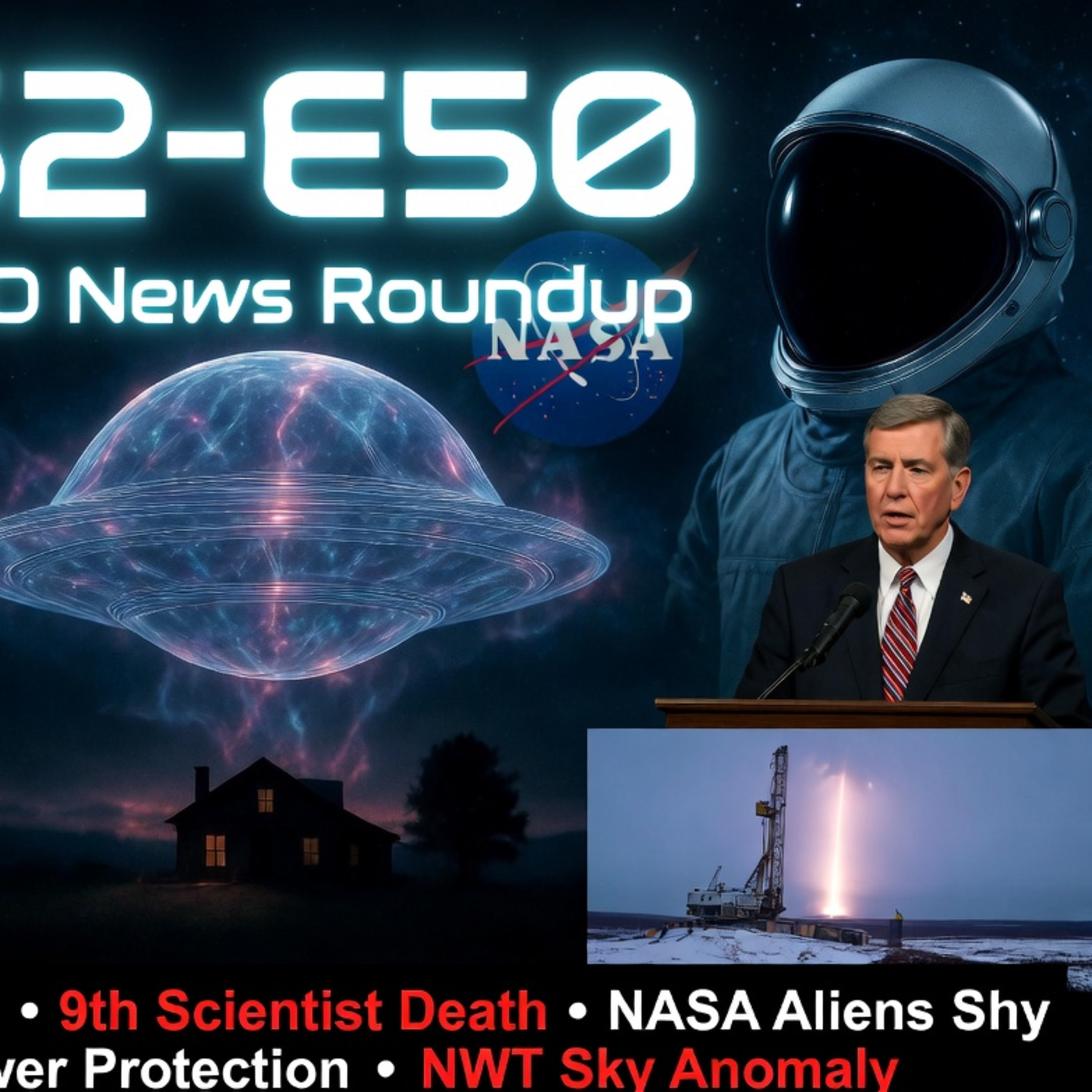 S2-E50: High-Res Orb UFO at Chris Bledsoe’s House, 9th Scientist Death Mystery, NASA Astronaut on Why Aliens Are Shy, Congressman Demands Whistleblower Protection & Drillers Spot Silent Sky Anomaly  episode artwork