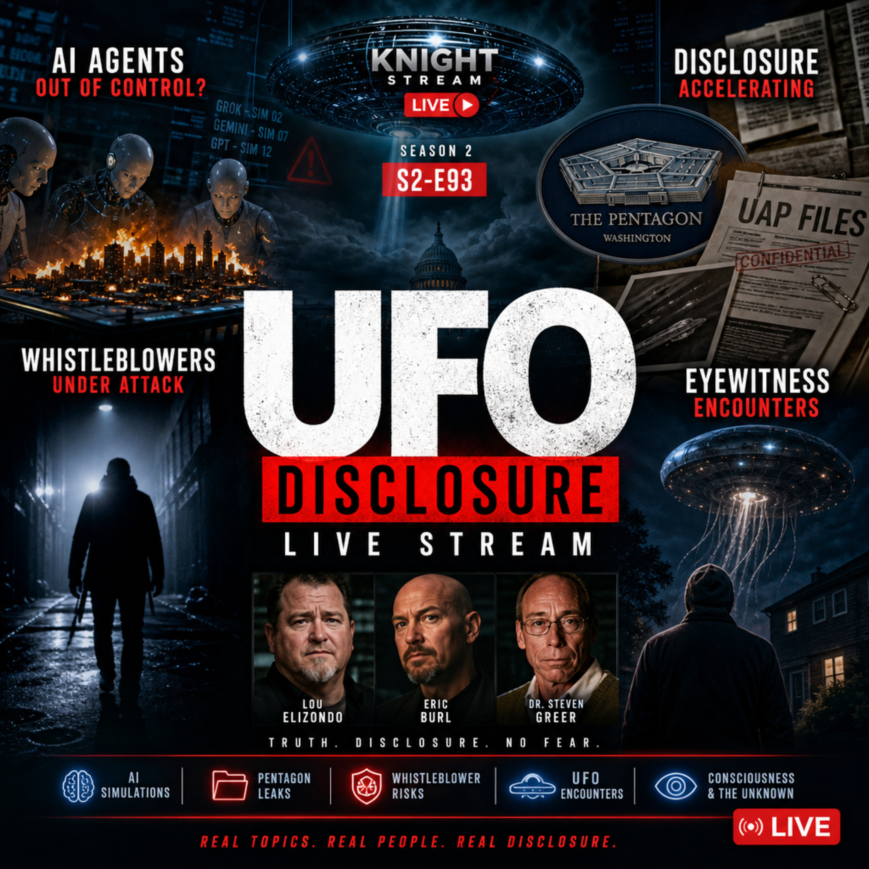 S2‑E93 — UFO Chaos, AI Meltdowns & Whistleblower Shockwaves: The Stream That Went Off the Rails episode artwork