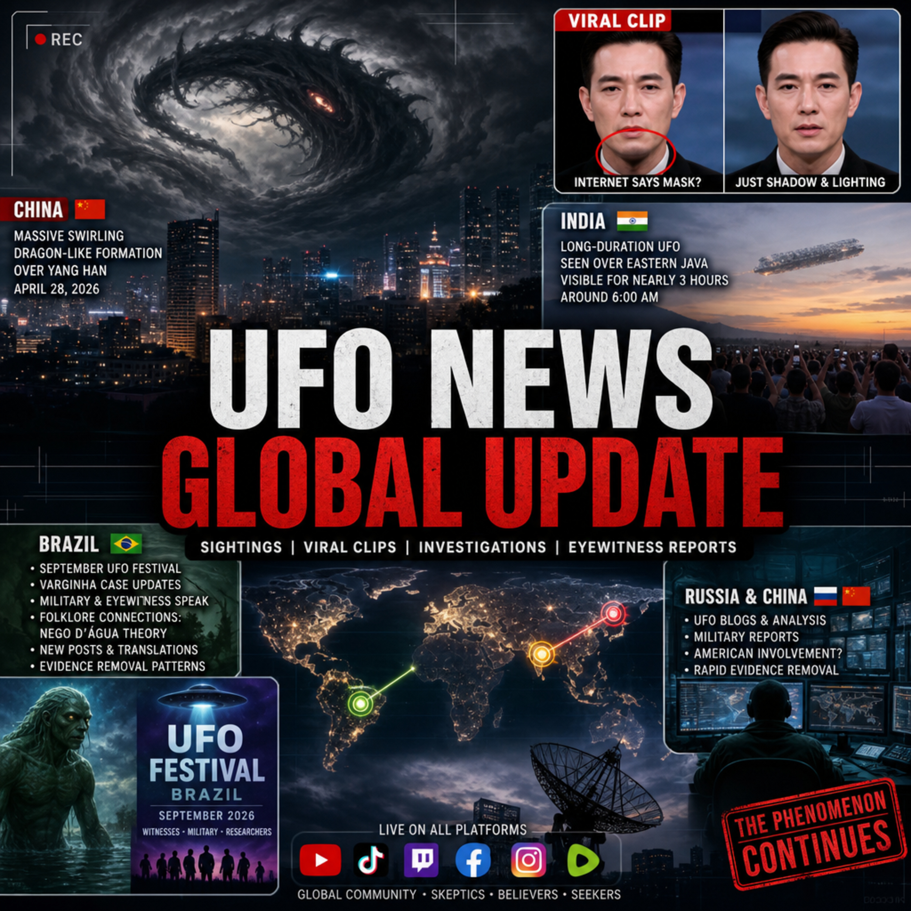 UFO News Breakdown: Global Sightings, Viral Mask Clip, Brazil Festival Updates & India Sky Phenomenon episode artwork