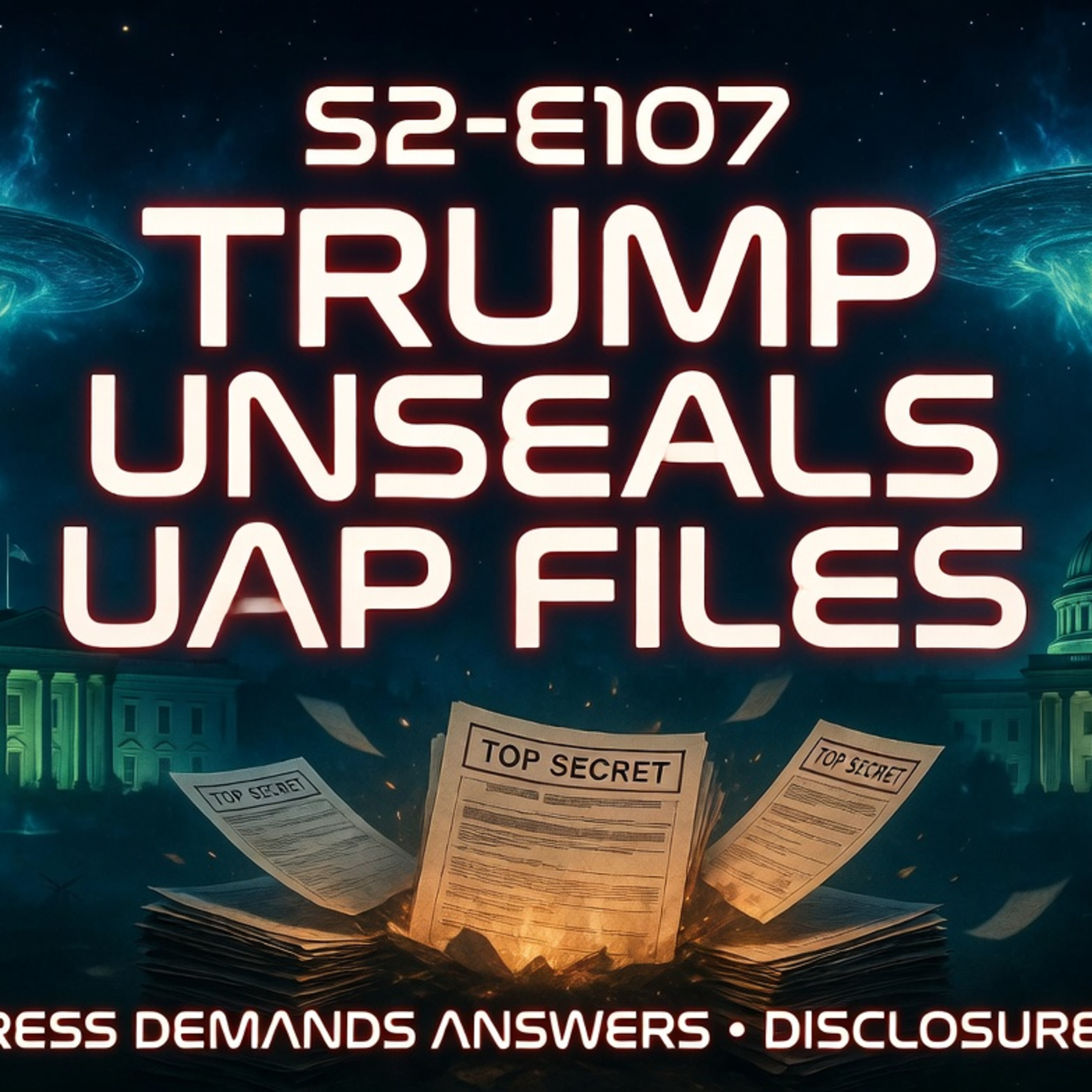 Trump Admin Unseals UAP Files: Congress Demands Answers, Whistleblowers Speak & Spielberg Warns of Societal Shock | S2-E107 episode artwork
