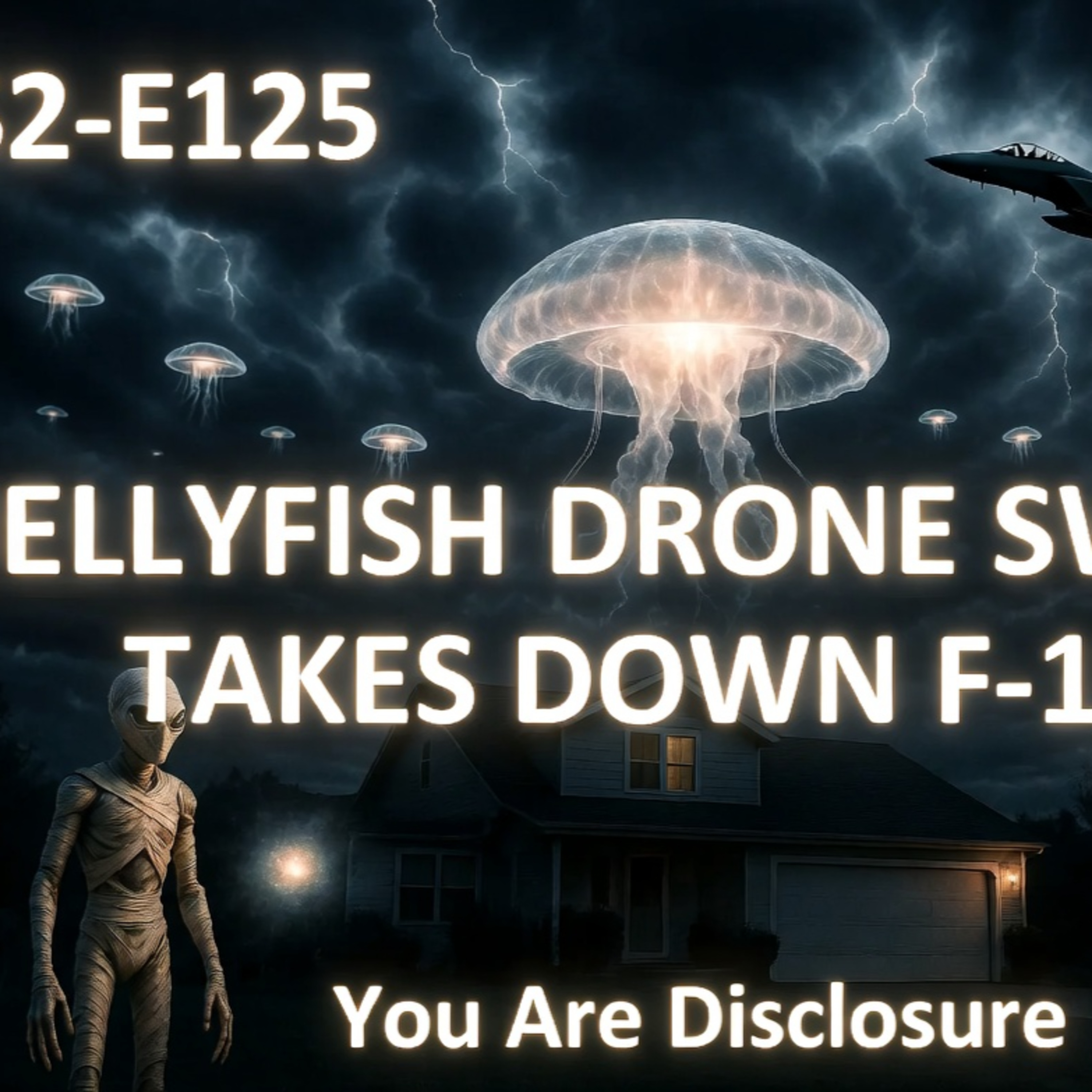 S2-E125: UFO Drone Swarms Take Down F-15?! Jellyfish Formation, AI Chaos, Nazca Mummies & Sarah Gam NHI Encounters | You Are Disclosure episode artwork