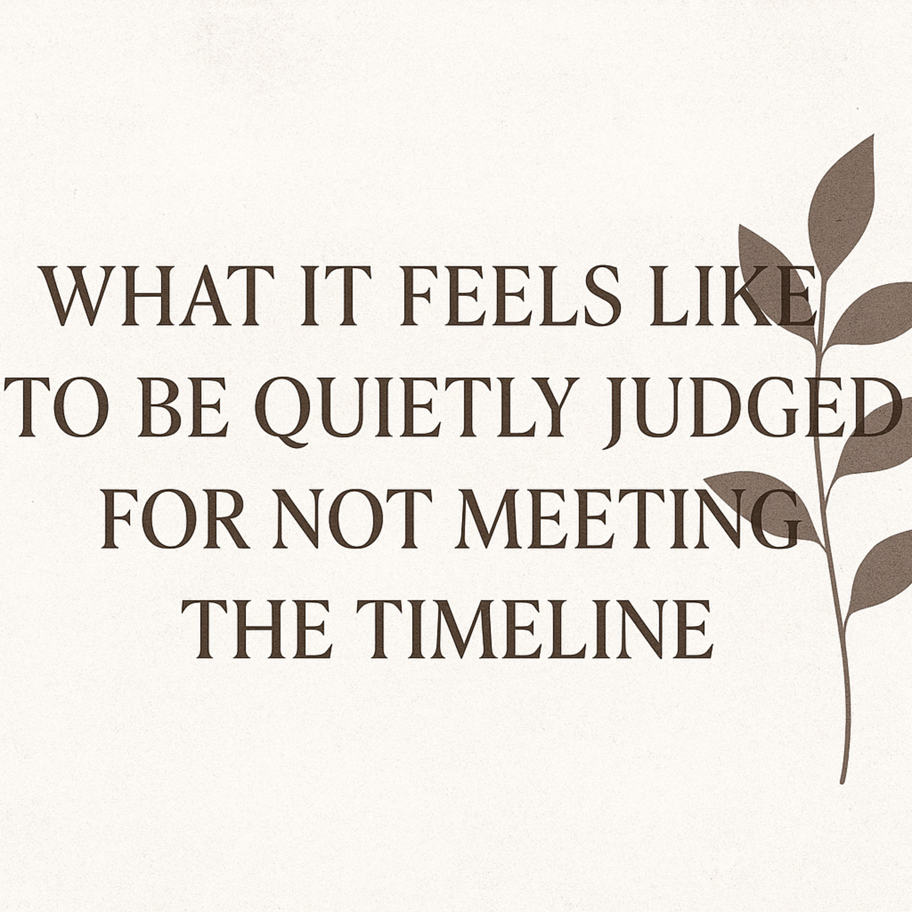 What It Feels Like to Be Quietly Judged for Not Meeting the Timeline episode artwork
