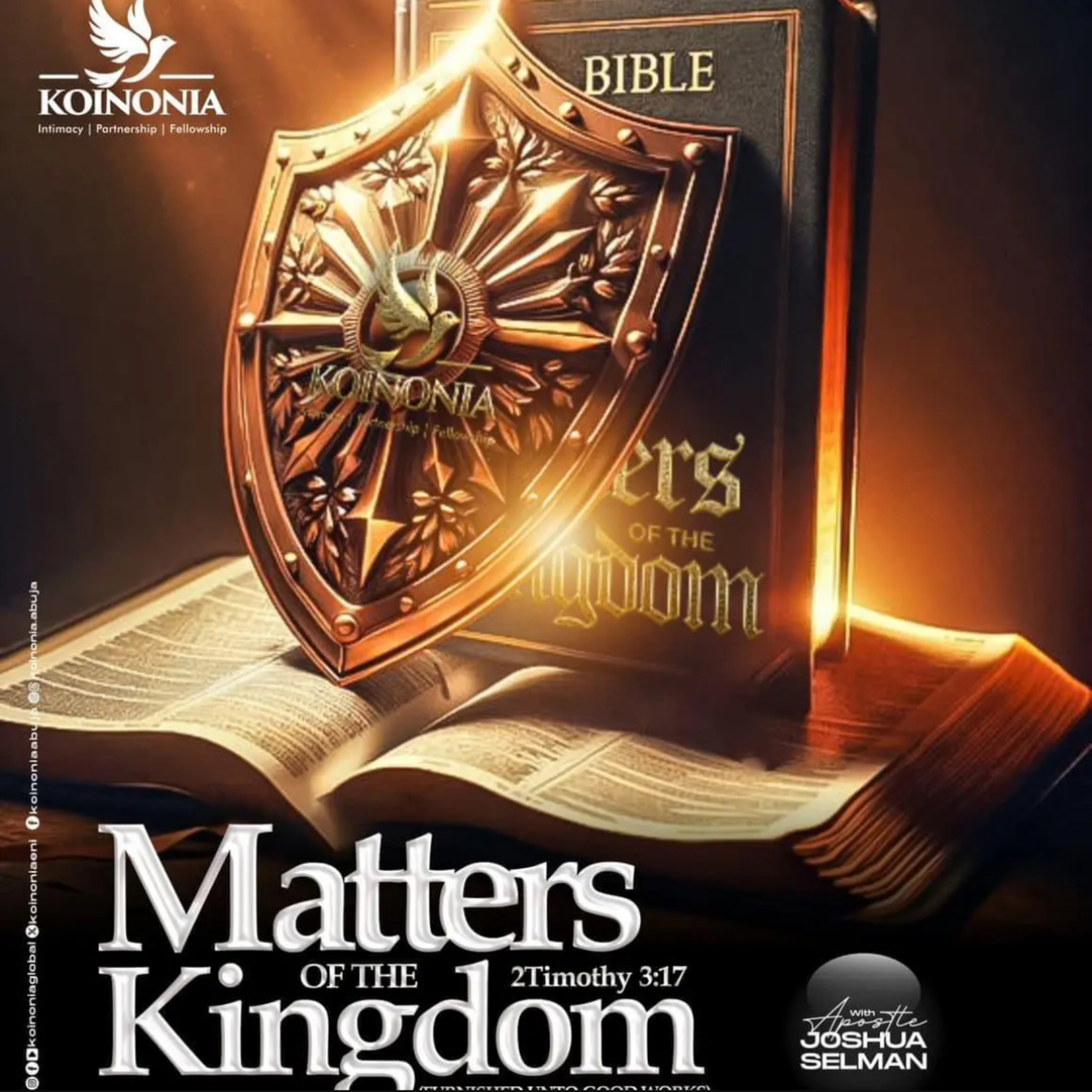 MATTERS OF THE KINGDOM (FURNISHED UNTO GOOWORKS) WITH APOSTLE JOSHUA SELMAN episode artwork