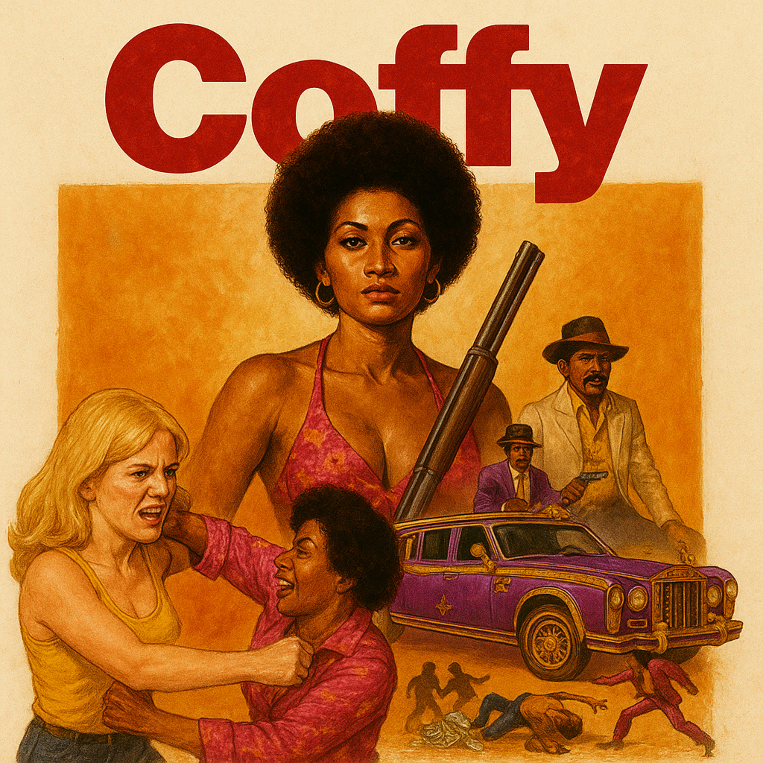 A Case of COFFY - Pam Grier Blaxploitation Classic Black Film 1970s movies Revenge epic  episode artwork