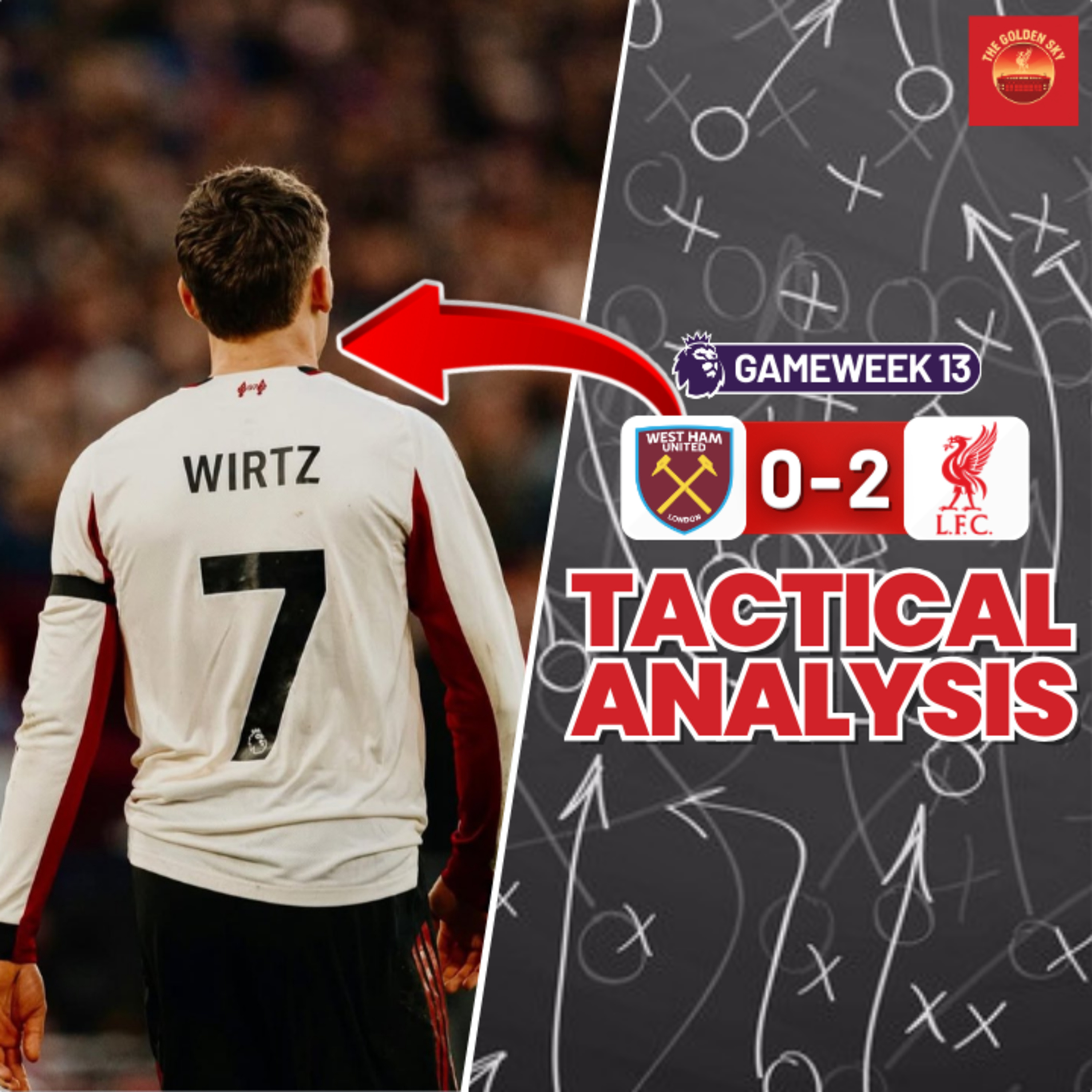 Florian Wirtz Unlocked? West Ham 0 - 2 Liverpool - Tactical Analysis & Breakdown | The Golden Sky episode artwork