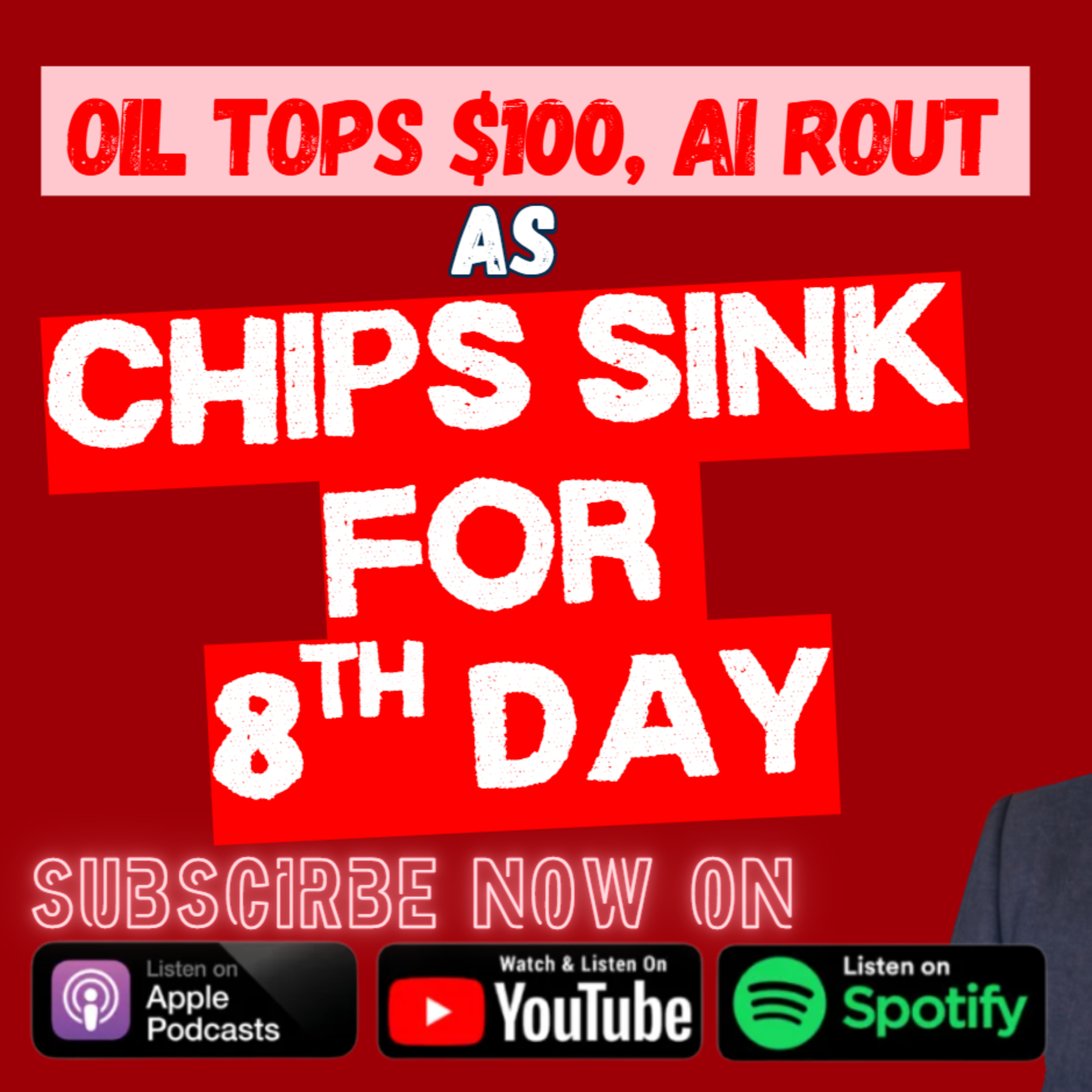 Oil tops $100 AI Rout as Chips Sink for 8th Day episode artwork