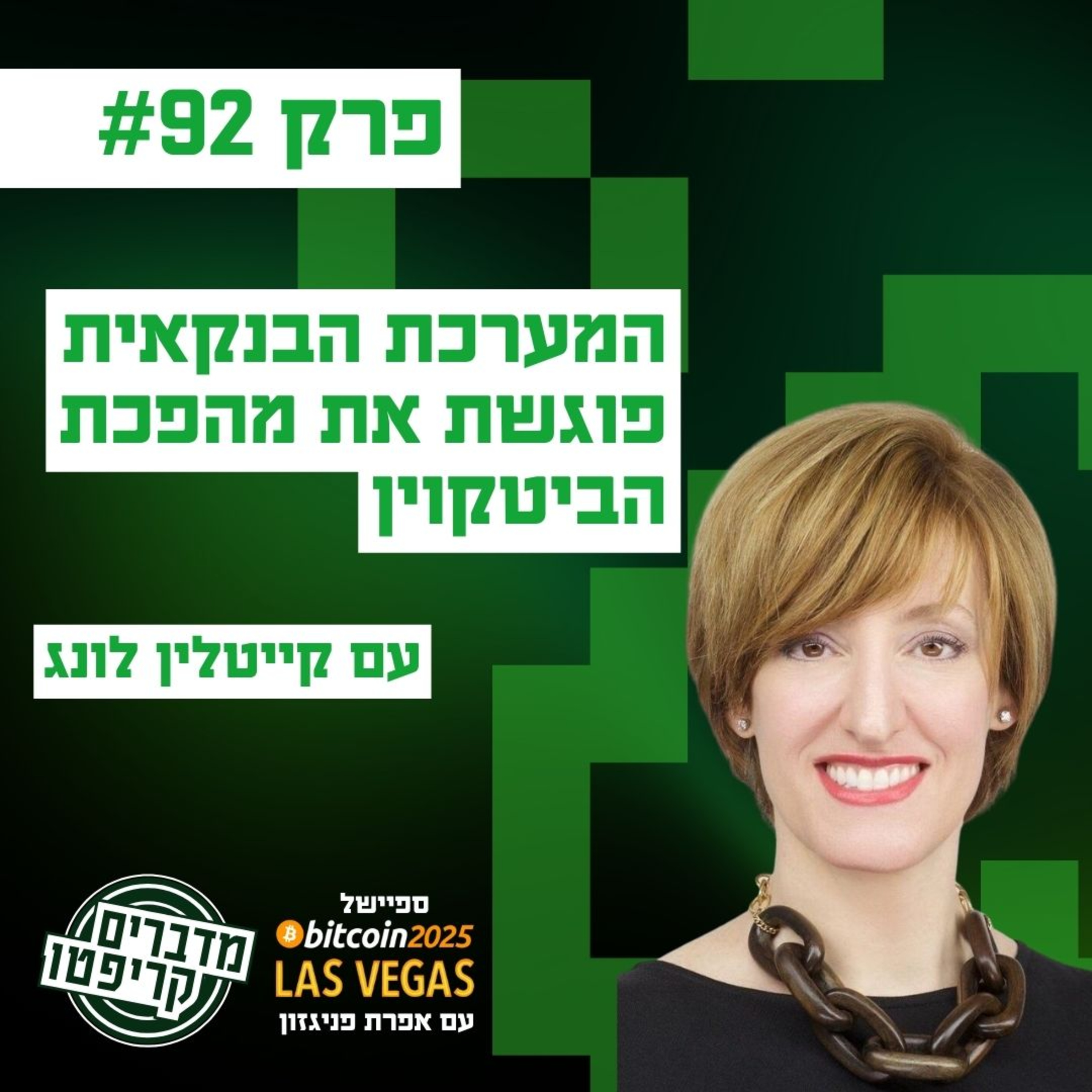פרק 92 - המהפכה הבנקאית בעיצומה - וסטייבלקוינס וביטקוין במרכזה עם קייטלין לונג episode artwork