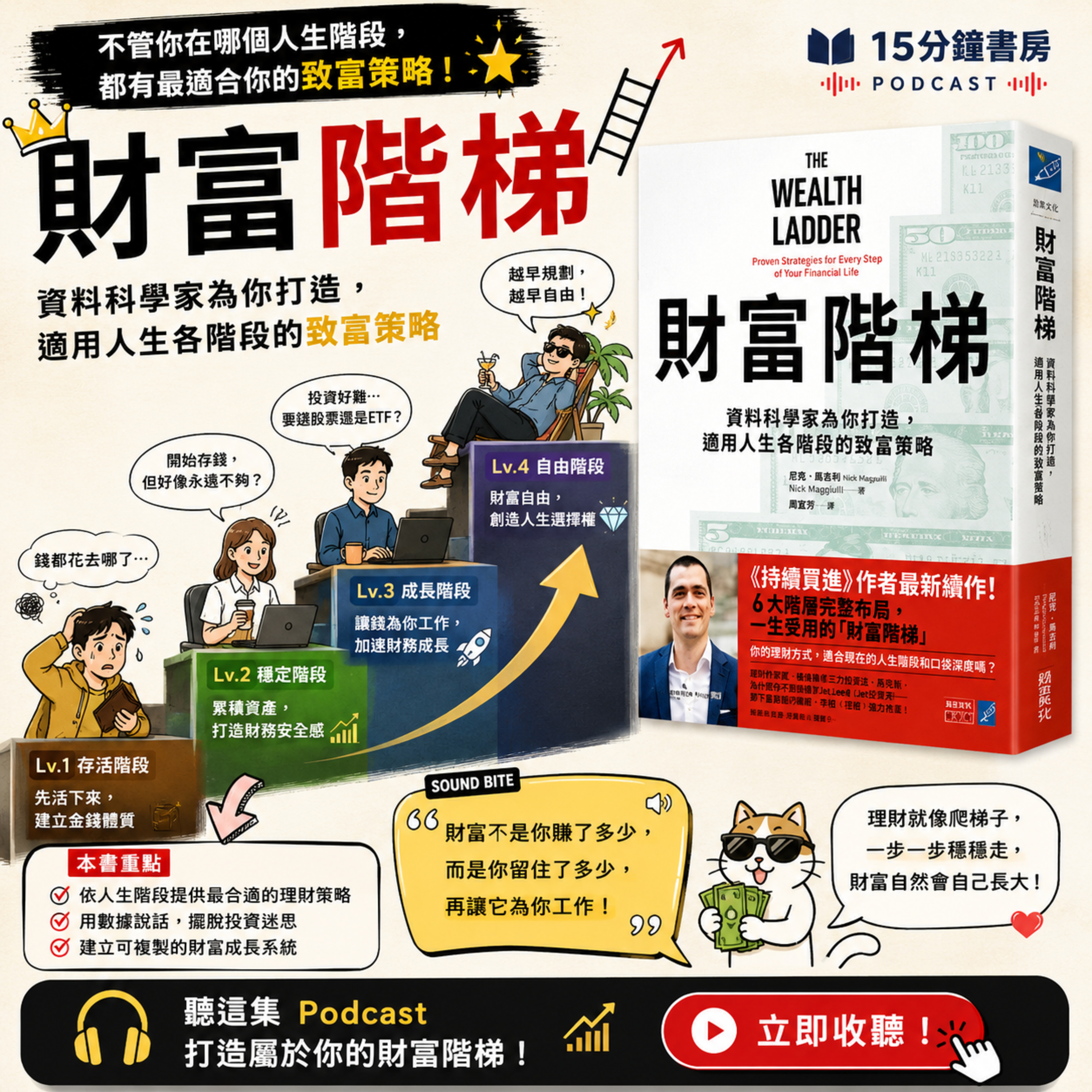 EP#161 : 《財富階梯 》The Wealth Ladder | 資料科學家為你打造，適用人生各階段的致富策略