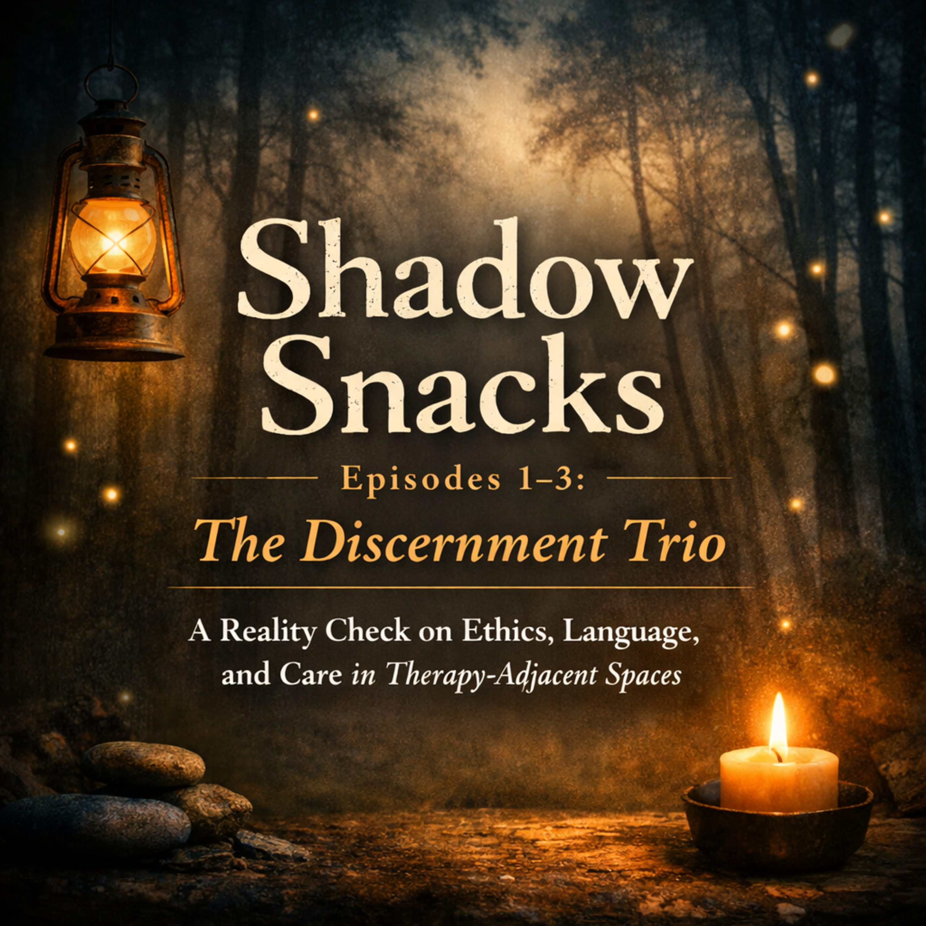 Shadow Snacks E1–3: The Discernment Trio- A Reality Check on Ethics, Language, and Care in Therapy-Adjacent Spaces