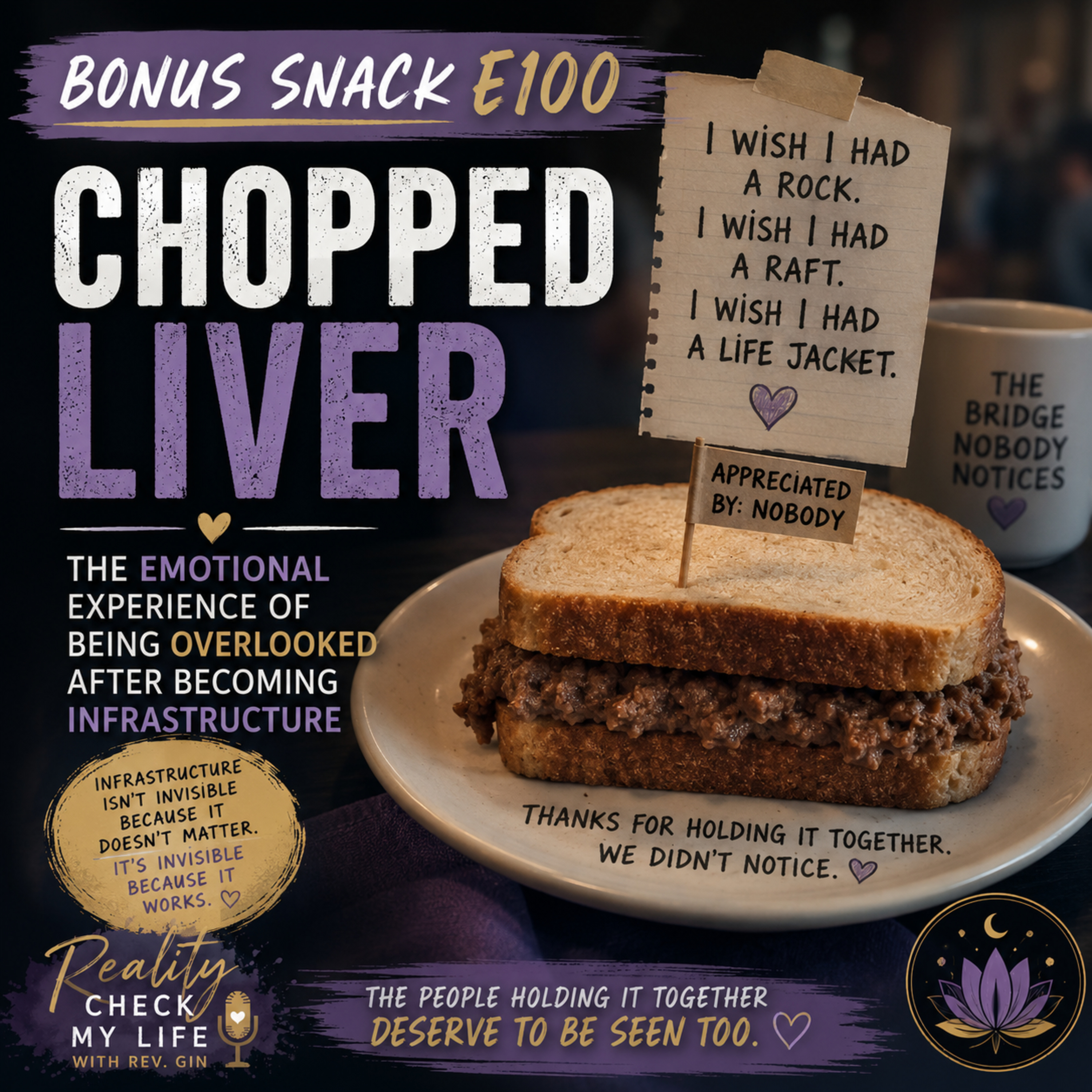 Bonus Snack E100: Chopped Liver – The Emotional Experience of Being Overlooked After Becoming Infrastructure episode artwork
