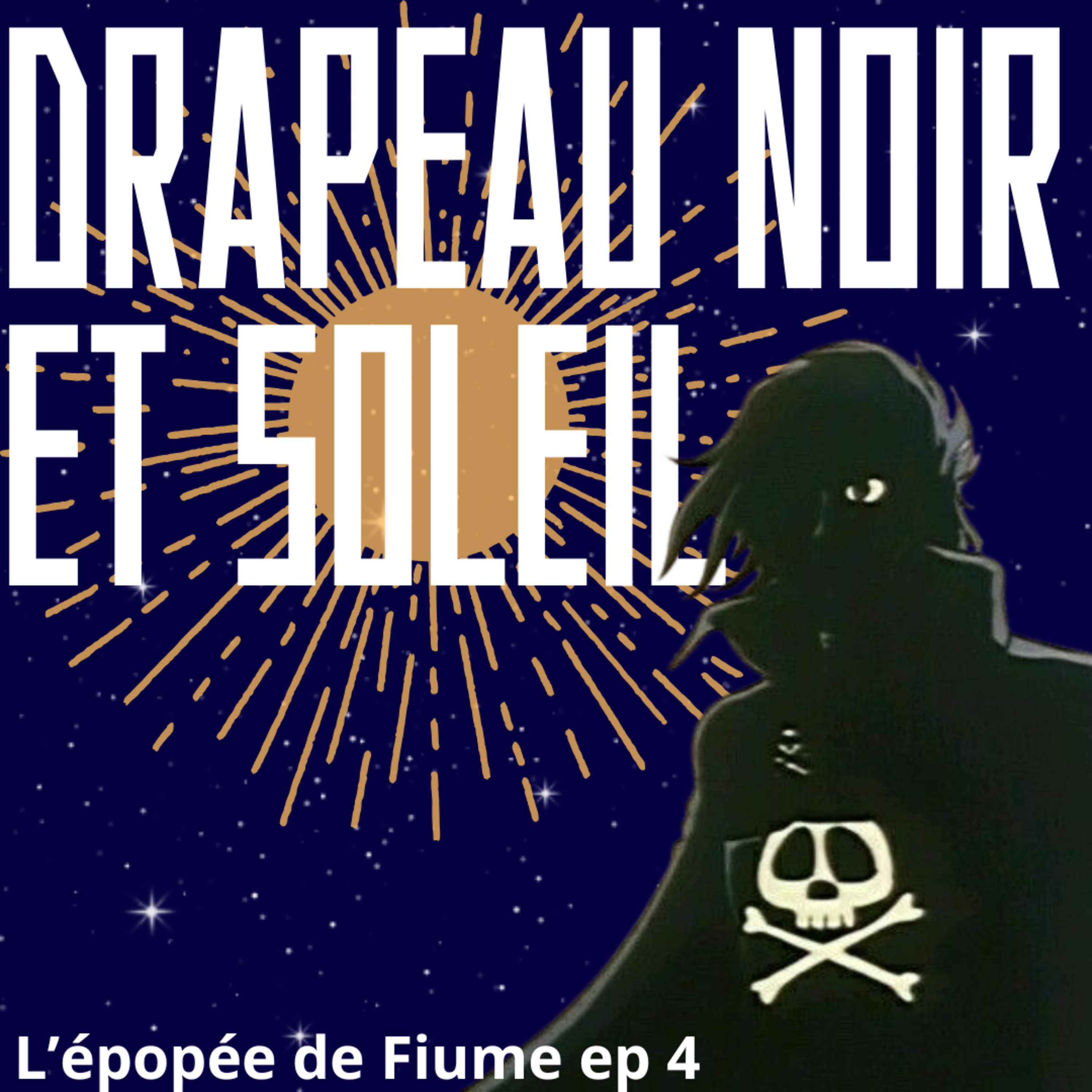 Drapeau noir et soleil