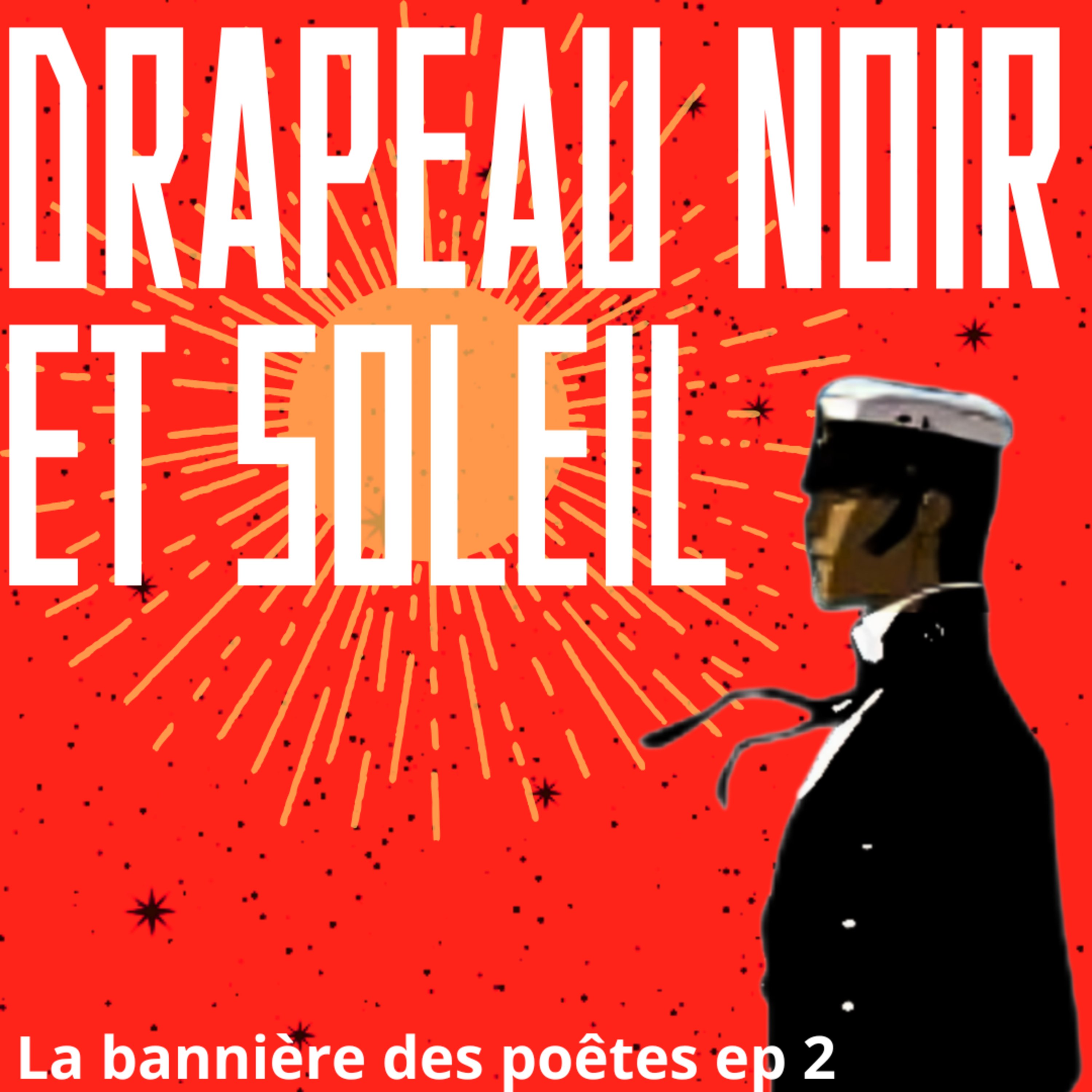 Drapeau noir et soleil