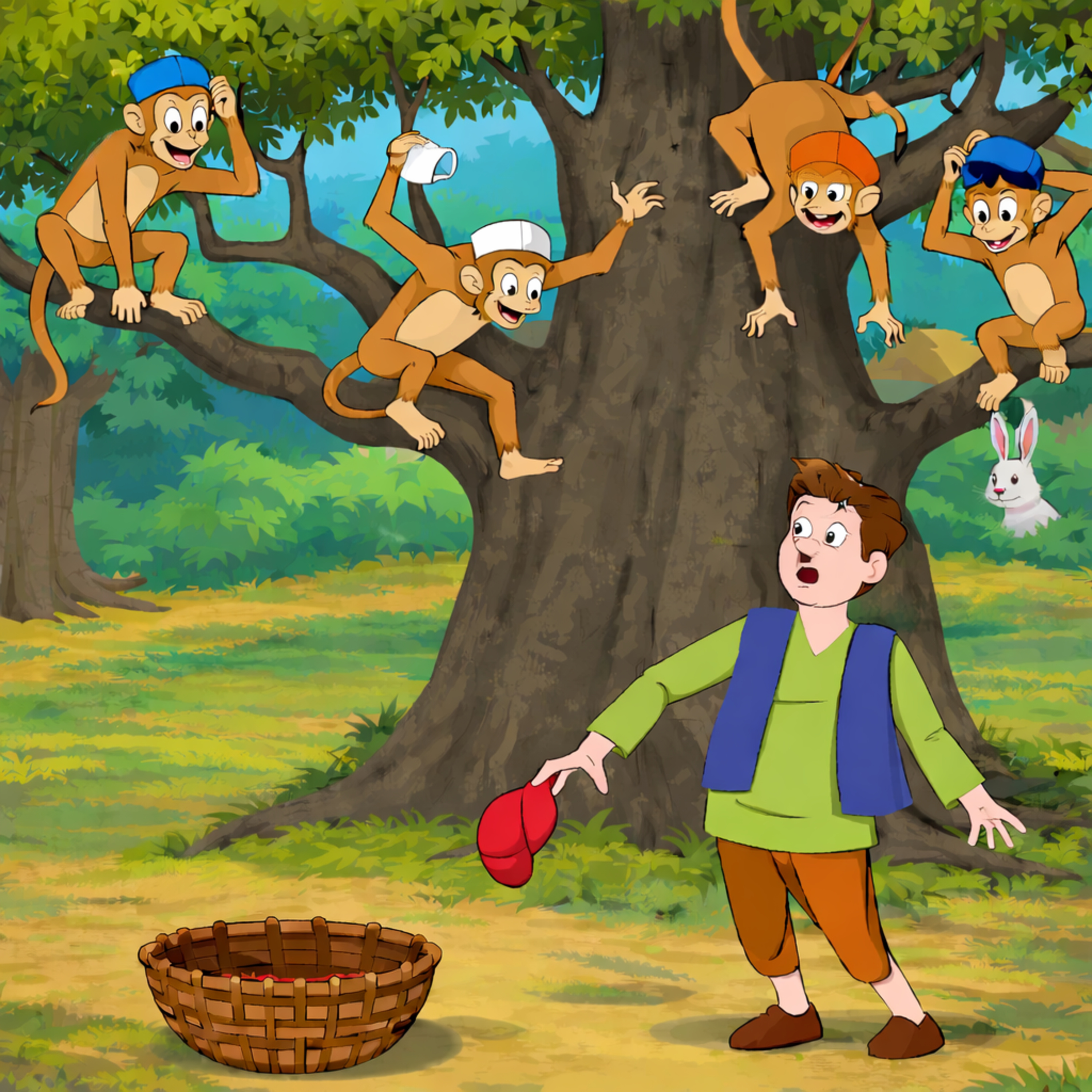 हुशार टोपीवाला :Clever Cap Seller (Marathi Kid's Story) episode artwork