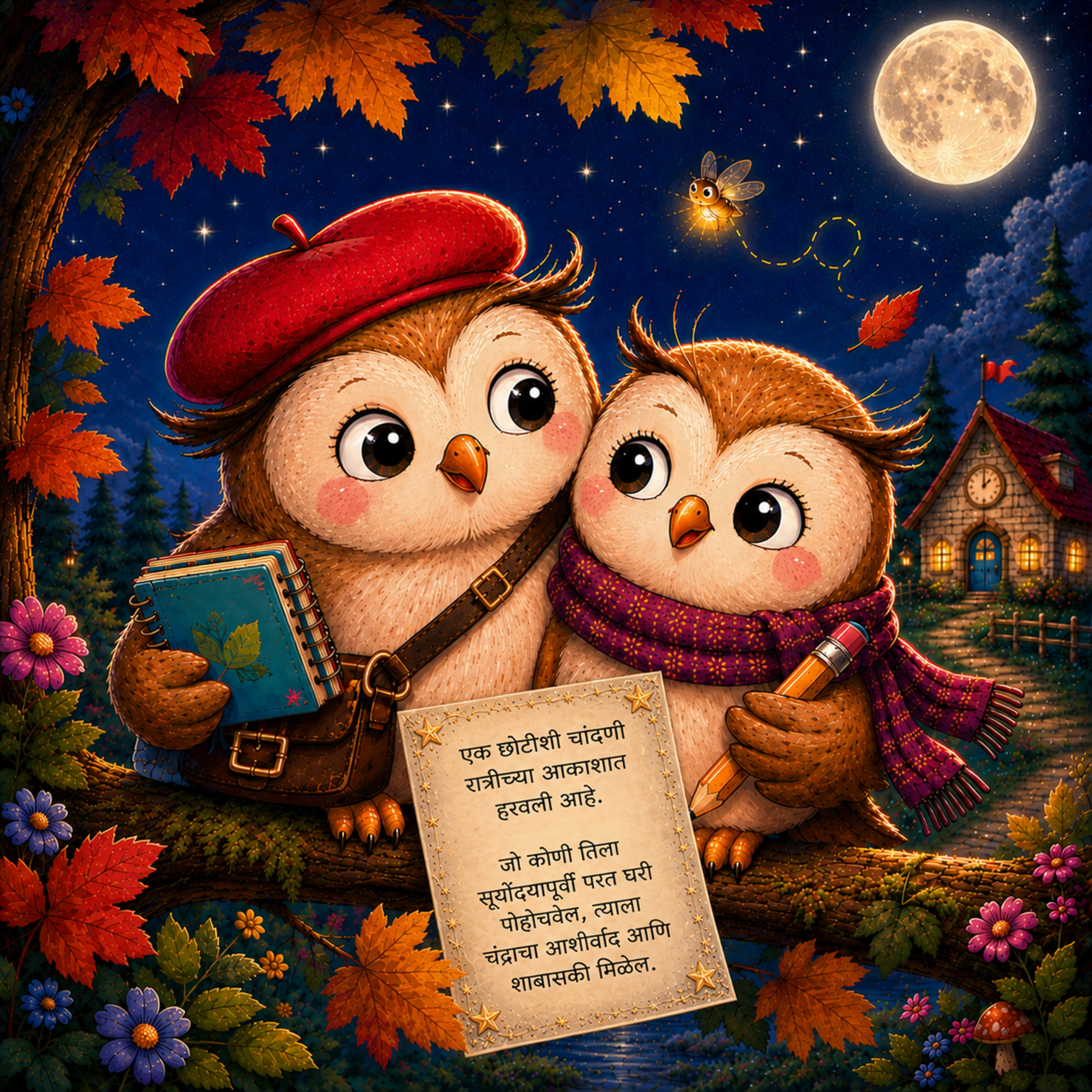 ओवी-मिमी आणि हरवलेली चांदणी :The Little Owls and the Lost Star (Kid's Marathi Story) episode artwork