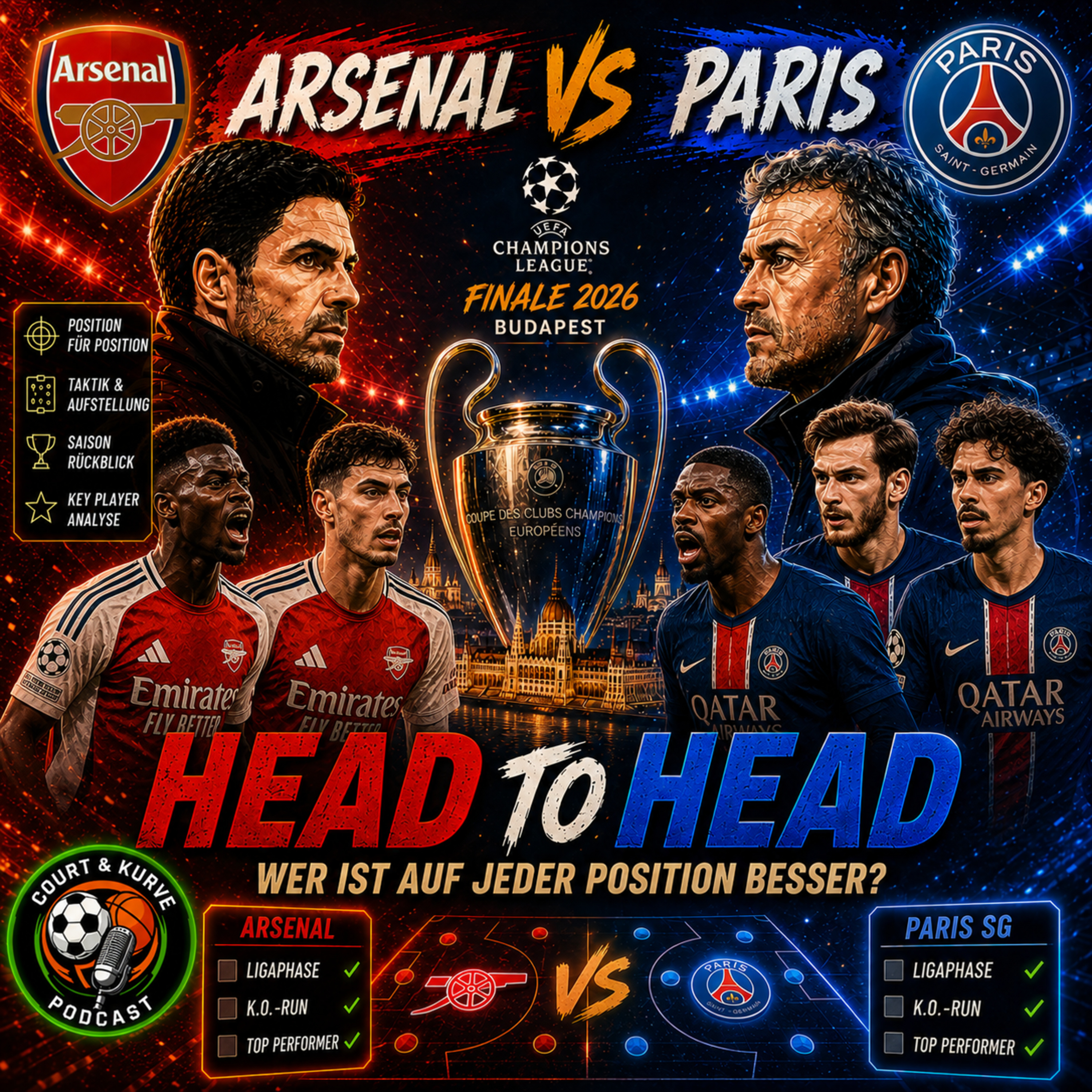 #95 – Head to Head: Arsenal vs. PSG – Arteta-Block gegen Enriques Chaos: Das Budapest-Battle