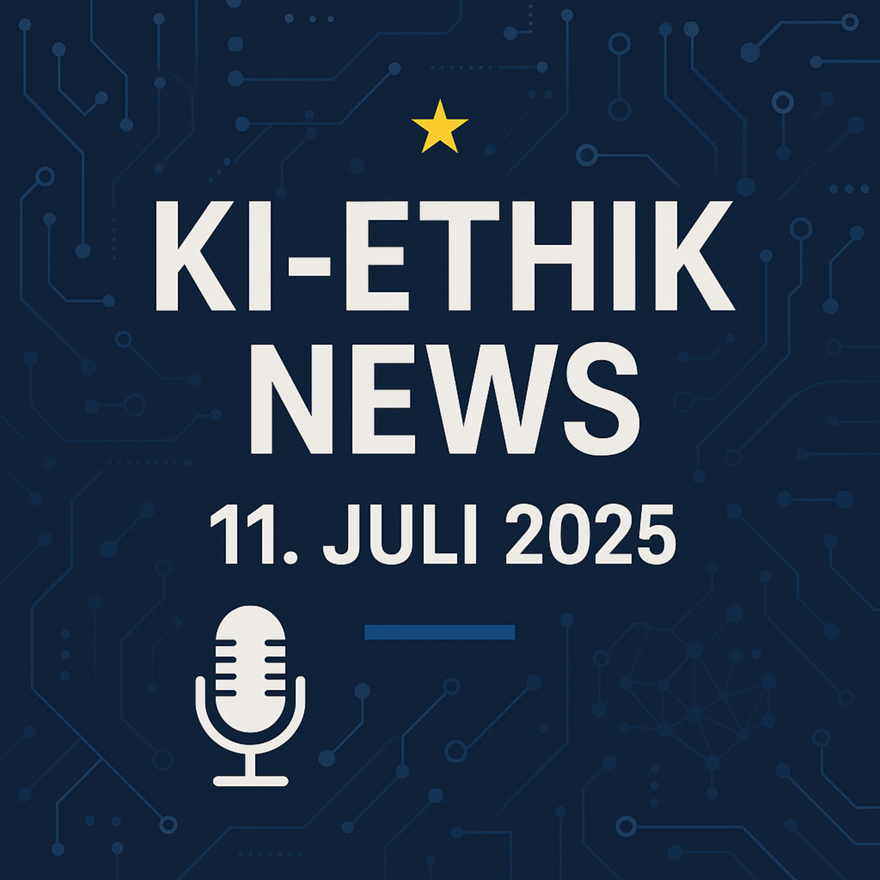 Cover der Folge: KI-Ethik News #004: EU AI Act Code of Practice veröffentlicht | Grok-Skandal | KfW-Förderung | Dänemark Deepfake-Gesetz