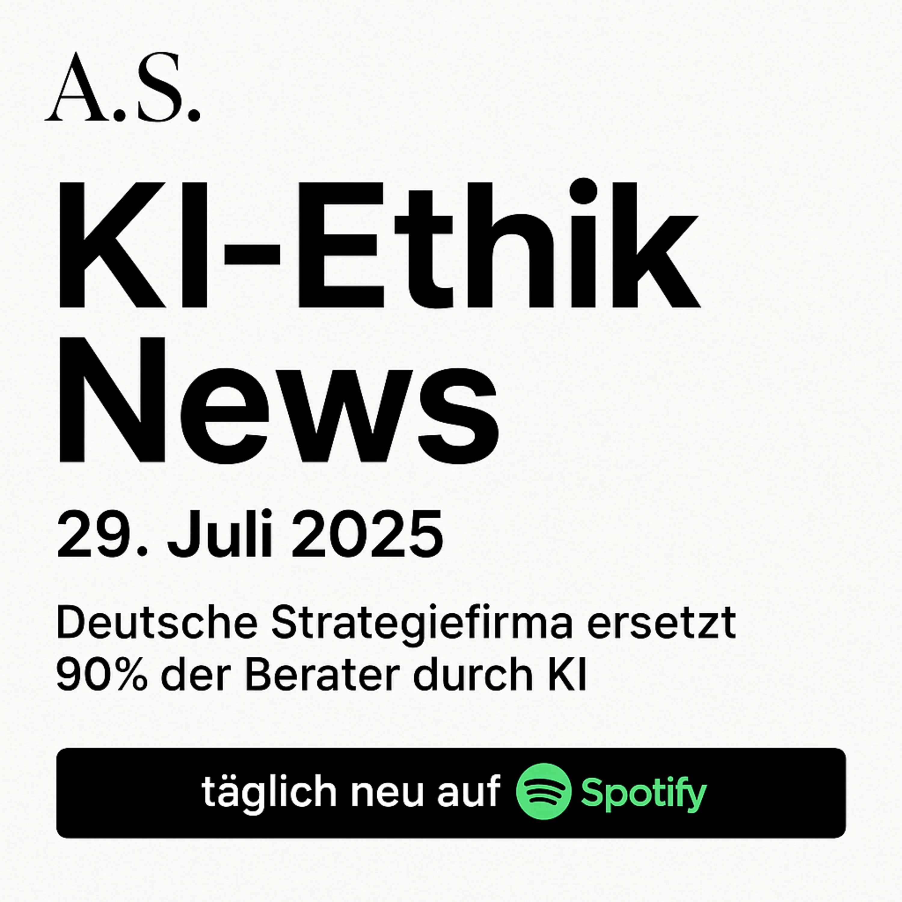 Cover der Folge: KI-Ethik News #020 - Dinestag, 29. Juli 2025