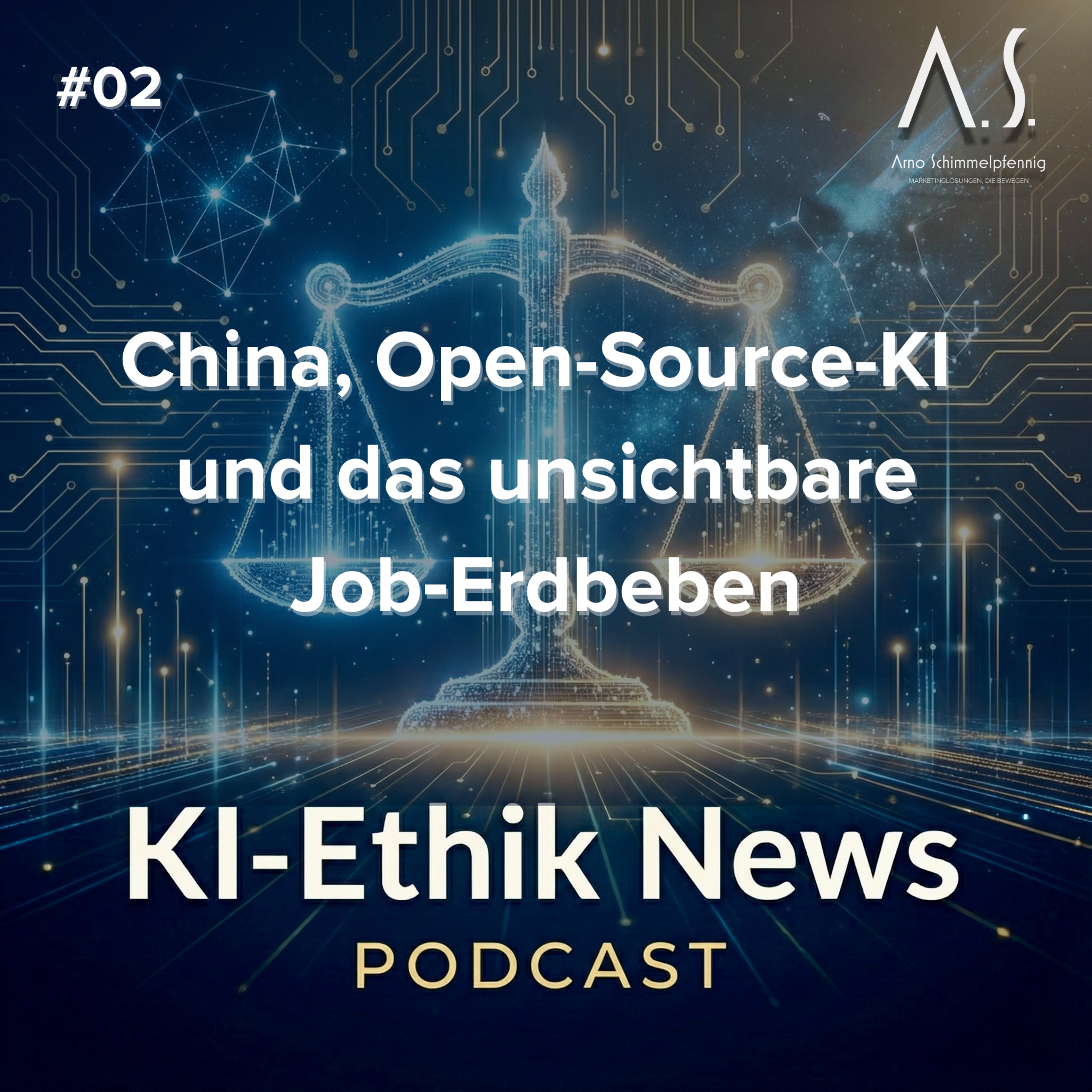 Cover der Folge: China, Open-Source-KI und das unsichtbare Job‑Erdbeben – KI Ethik News #2