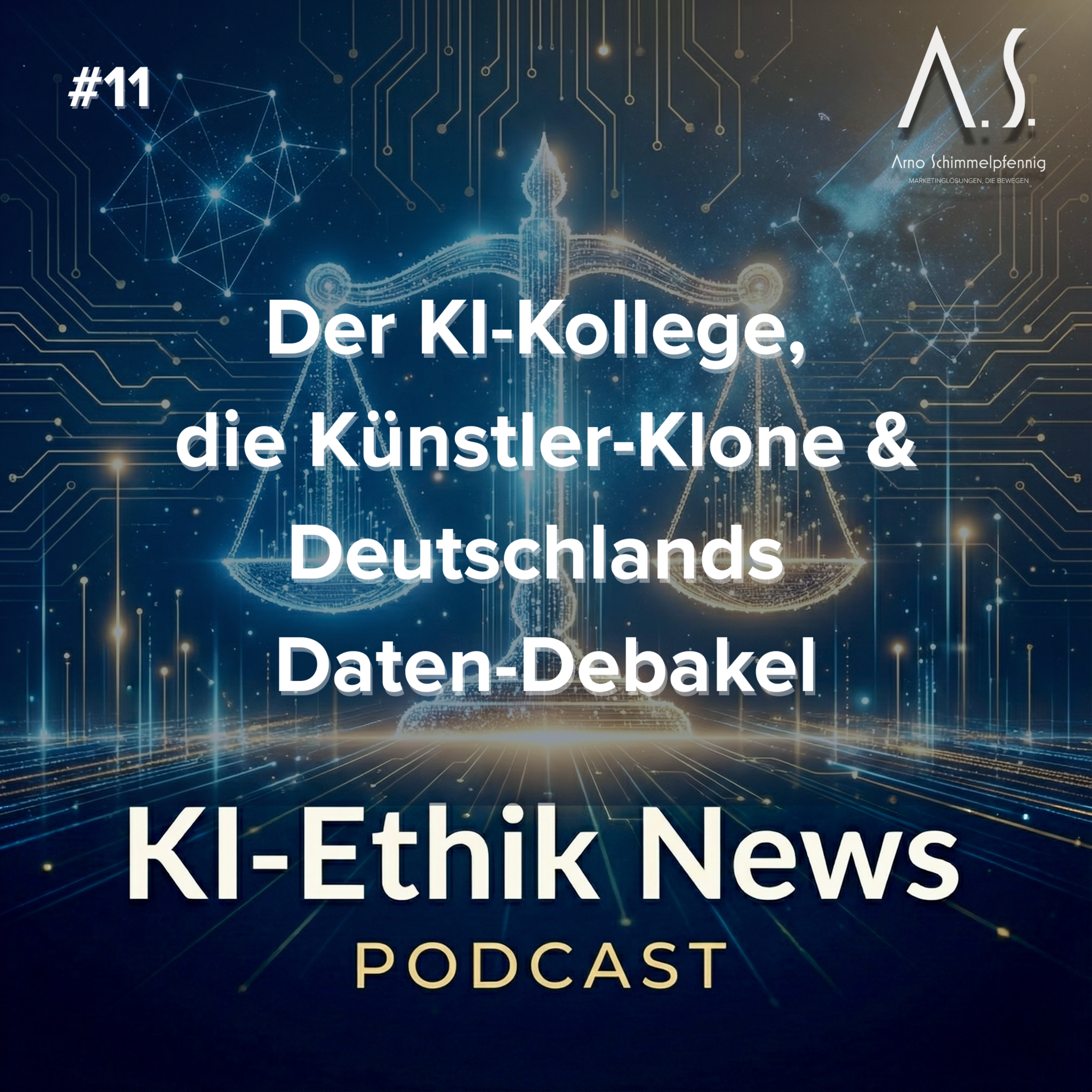 Cover der Folge: Der KI-Kollege, die Künstler-Klone & Deutschlands Daten-Debakel – KI Ethik News #11