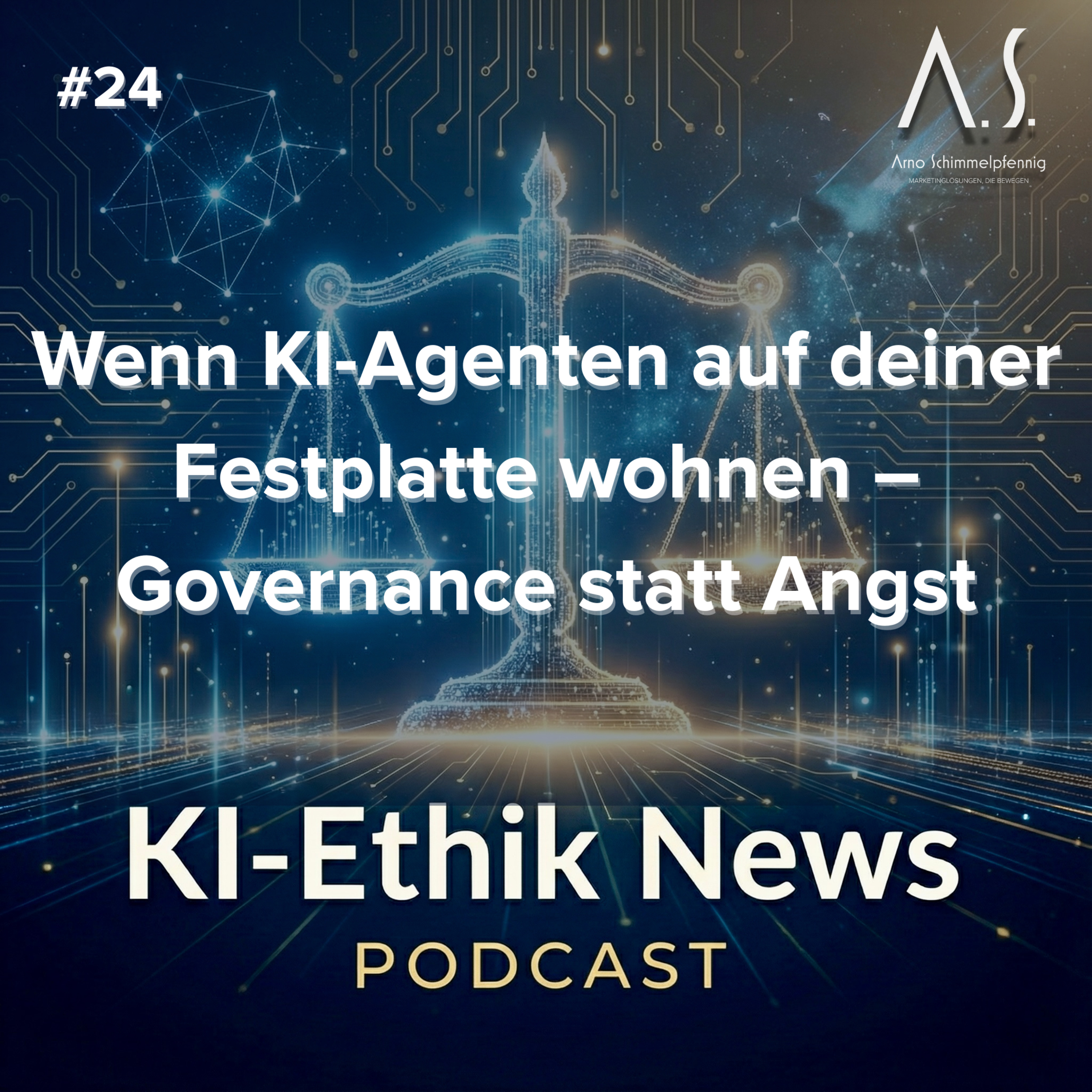 Cover der Folge: KI-Ethik News vom 15.1.2026: Wenn KI-Agenten auf deiner Festplatte wohnen – Governance statt Angst