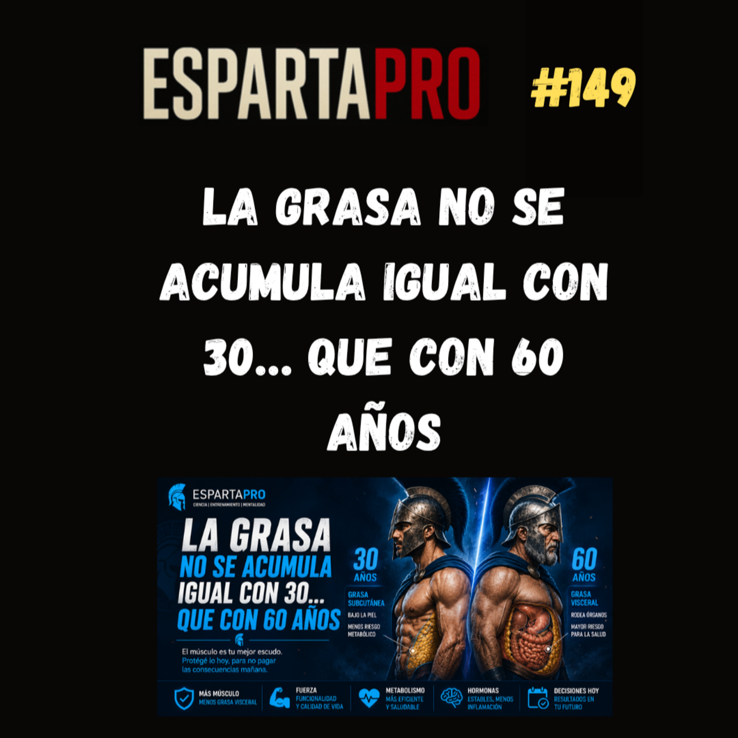 #149 – LA GRASA NO SE ACUMULA IGUAL CON 30… QUE CON 60 AÑOS ⚔️ episode artwork