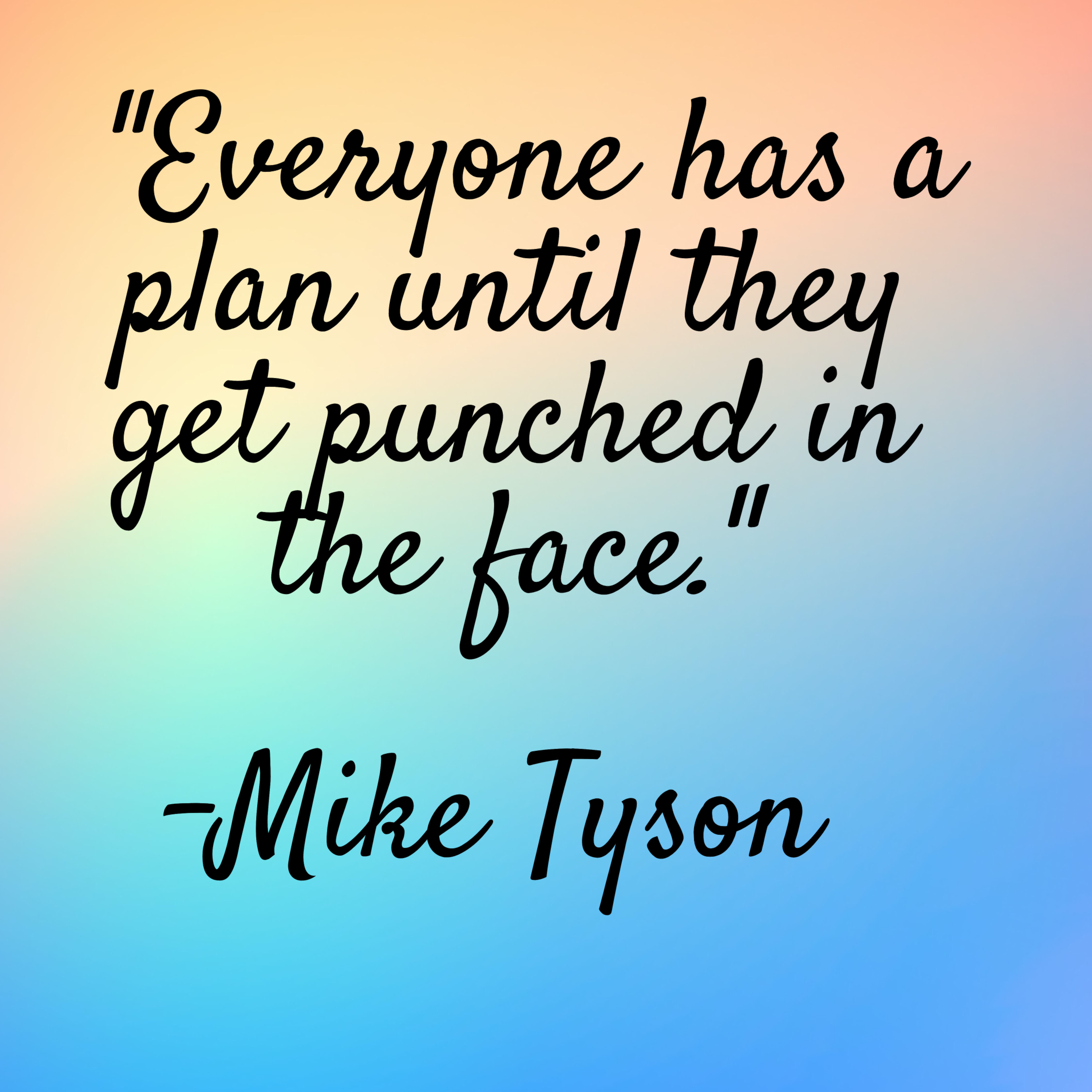 Mike Tyson – “Everyone has a plan until they get punched in the face.”