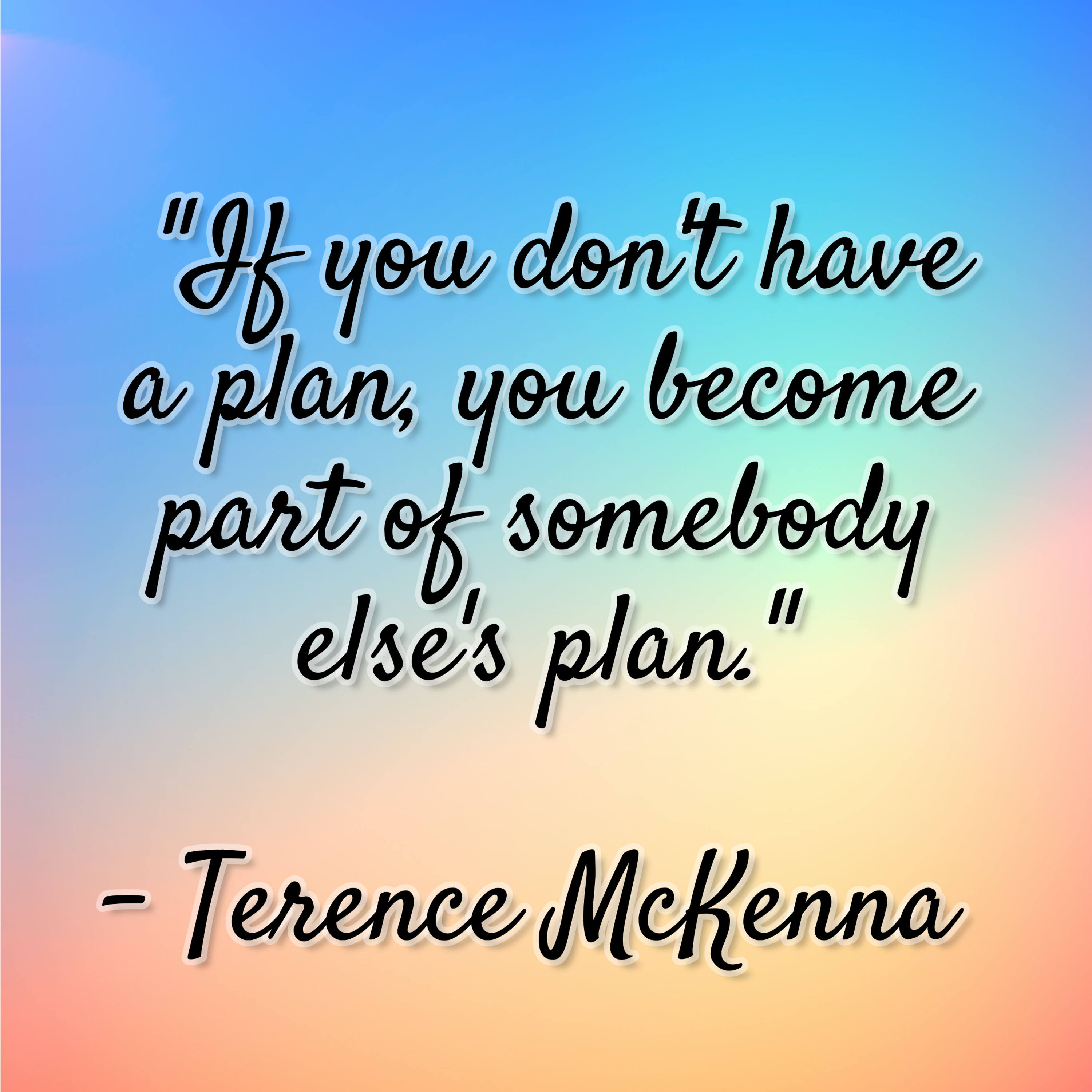 Terence McKenna – “If you don’t have a plan, you become part of somebody else’s plan.”