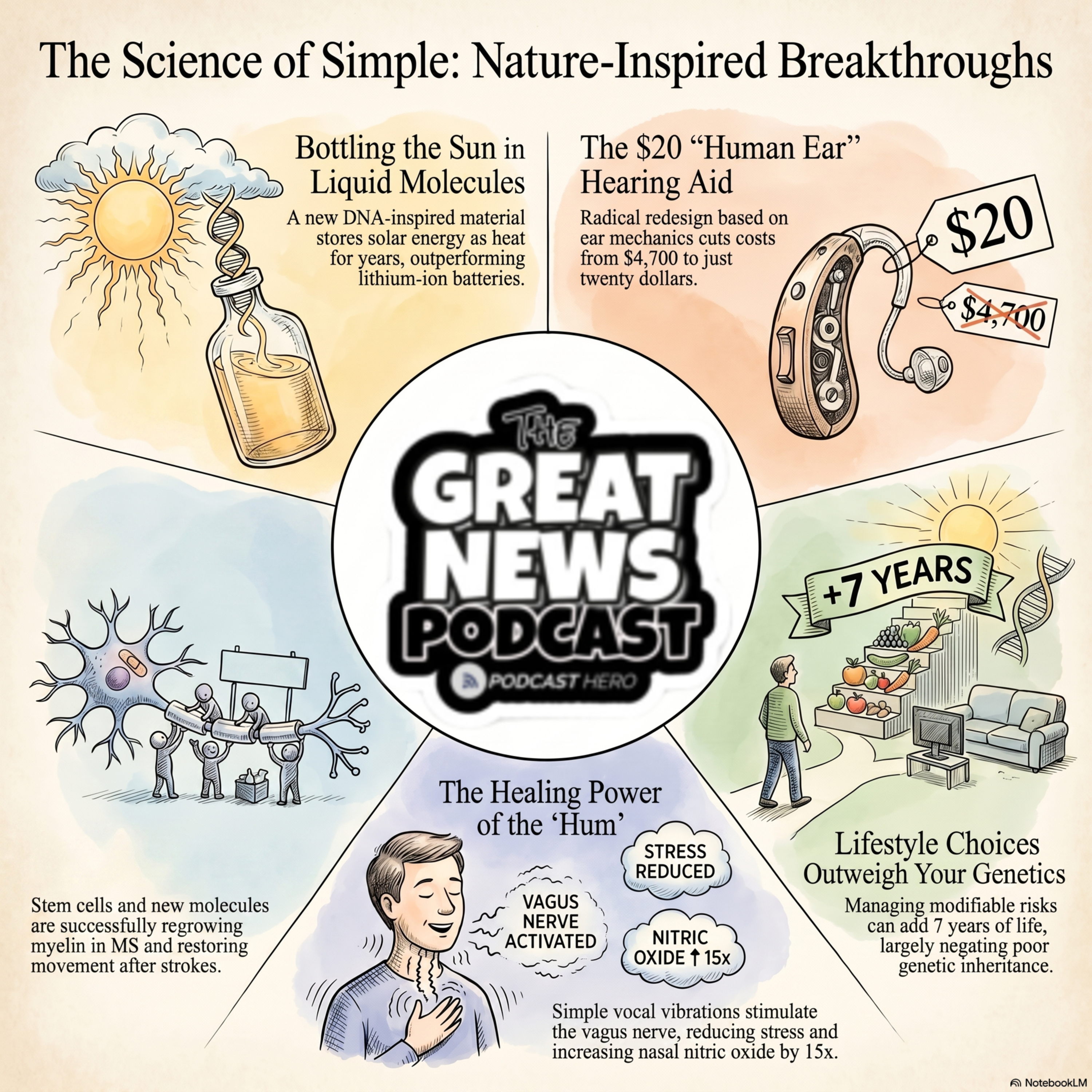 Repairing the Brain, $20 Hearing Aids, and Turning Parking Lots into Power Plants