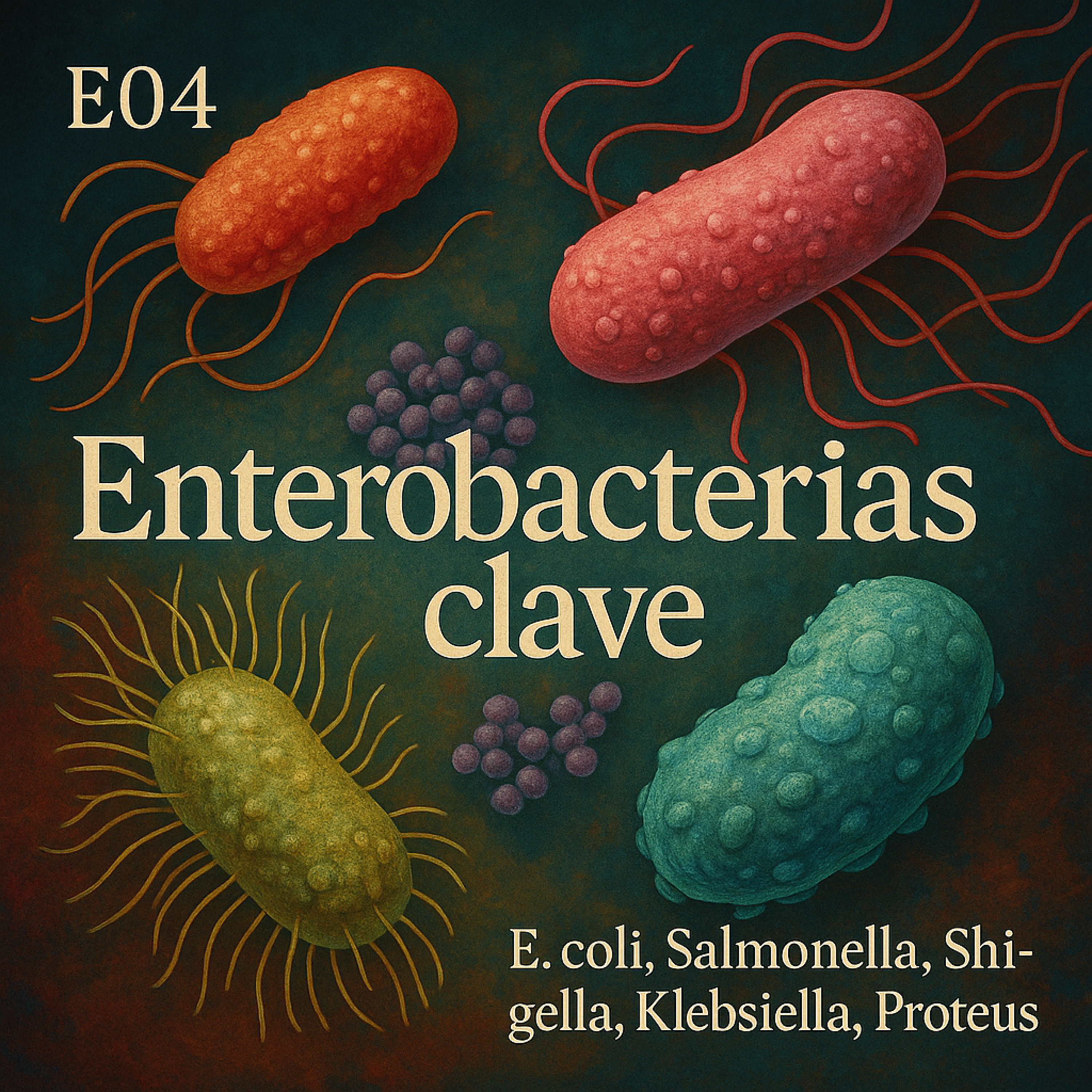 E04 - Enterobacterias clave: E. coli, Salmonella, Shigella, Klebsiella y Proteus episode artwork
