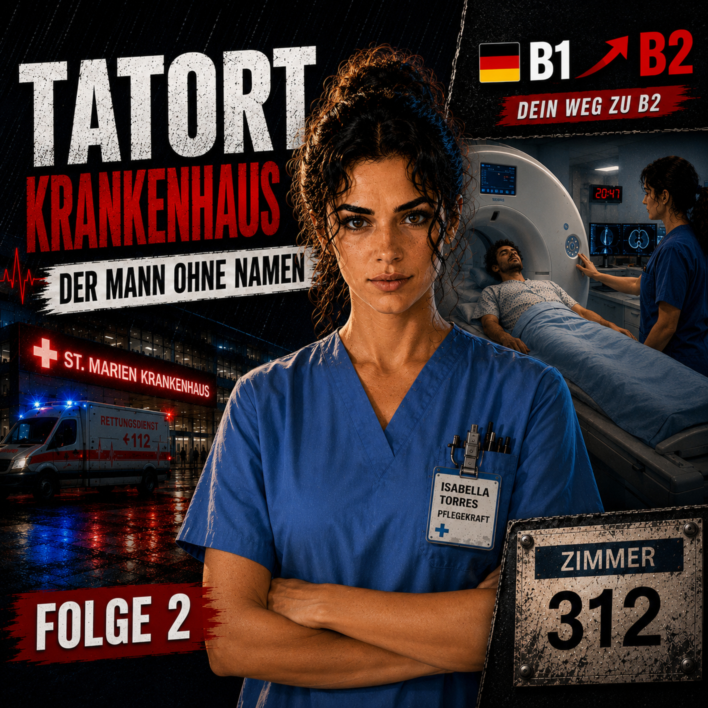 🔎Tatort Krankenhaus #2 – Die Zahl 417 | 🎧 Deutsch lernen B1 → B2