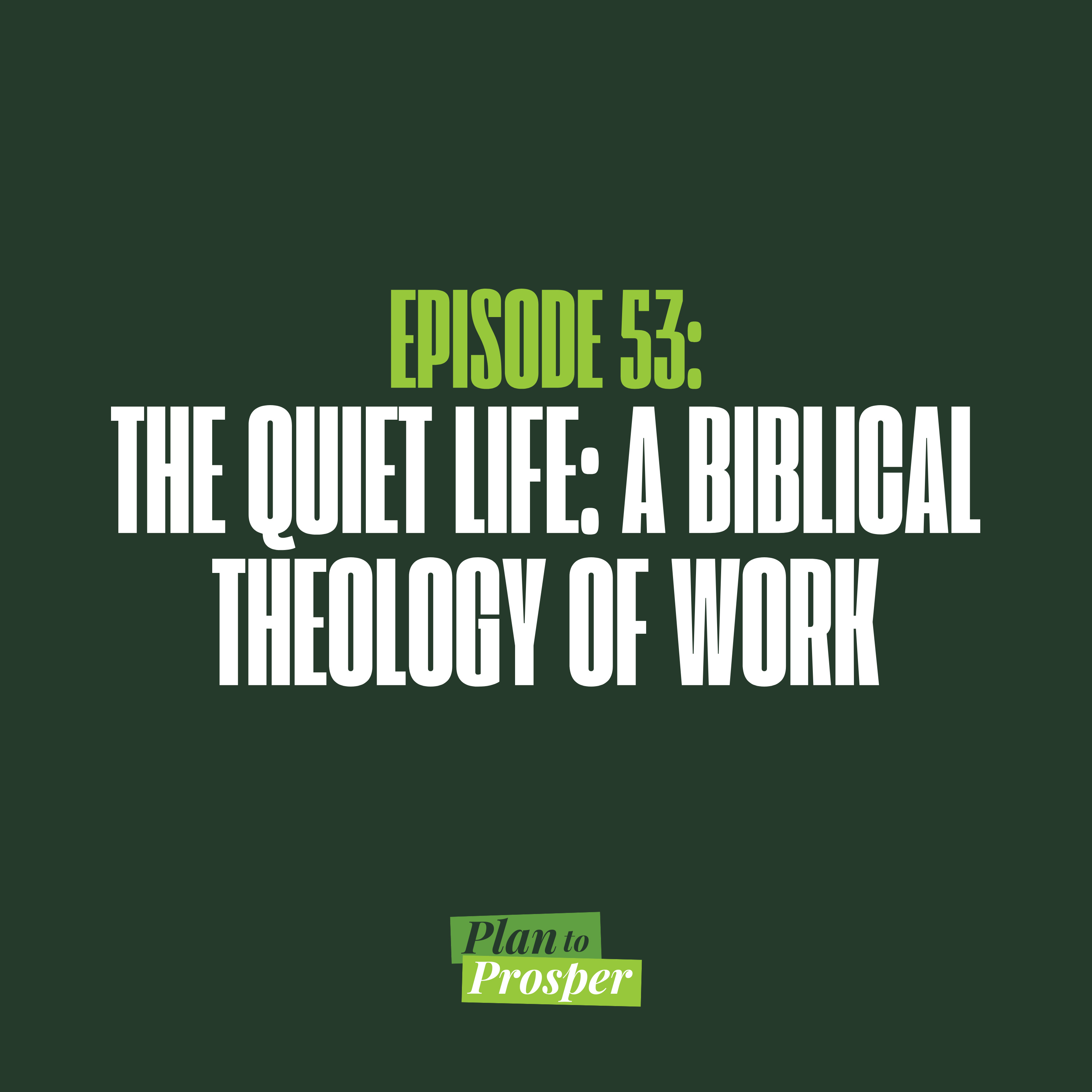 The Quiet Life: A Biblical Theology of Work episode artwork