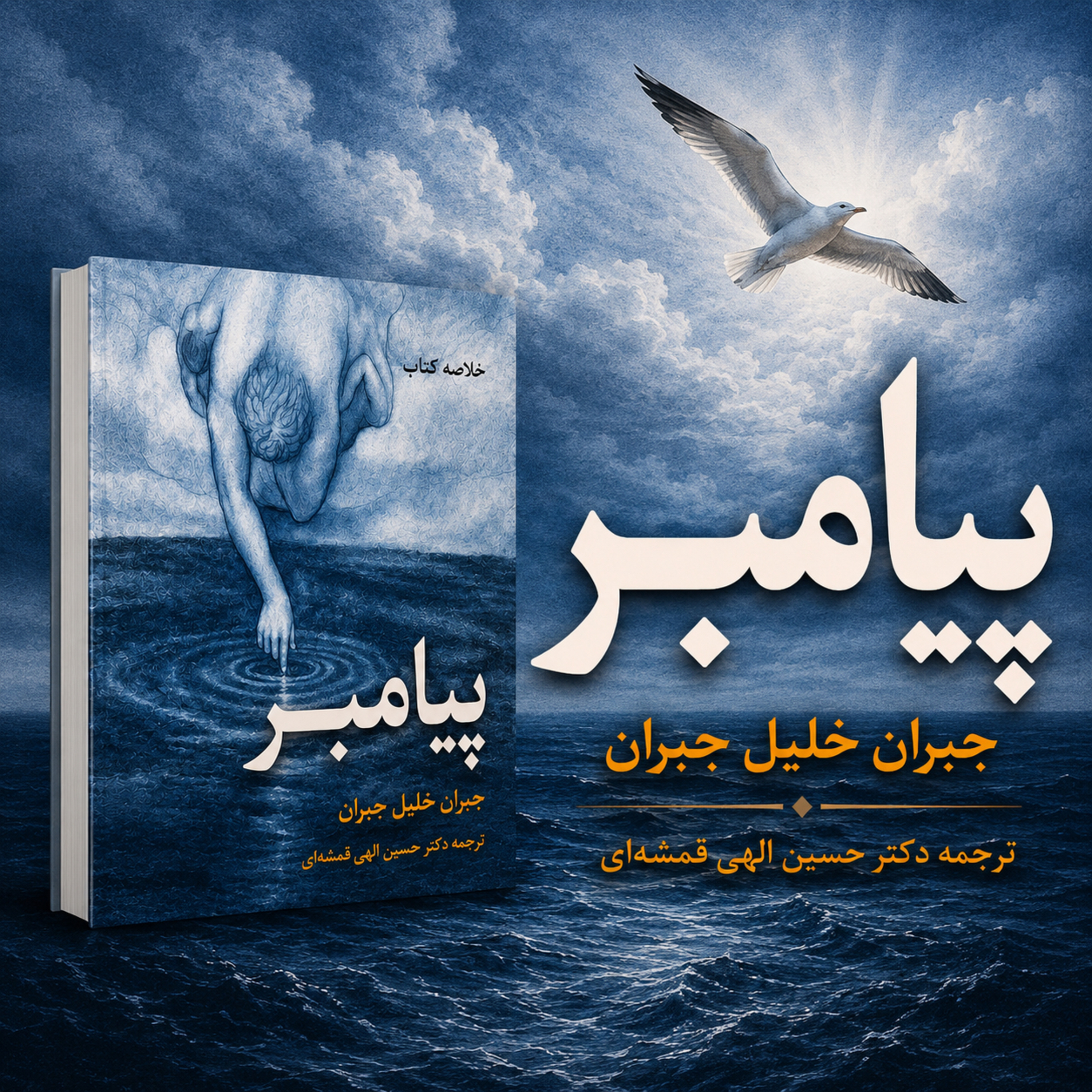 کاور سه راز آزادی درونی از کتاب پیامبر ، اثر جبران خلیل جبران و ترجمه دکتر حسین الهی قمشه ای