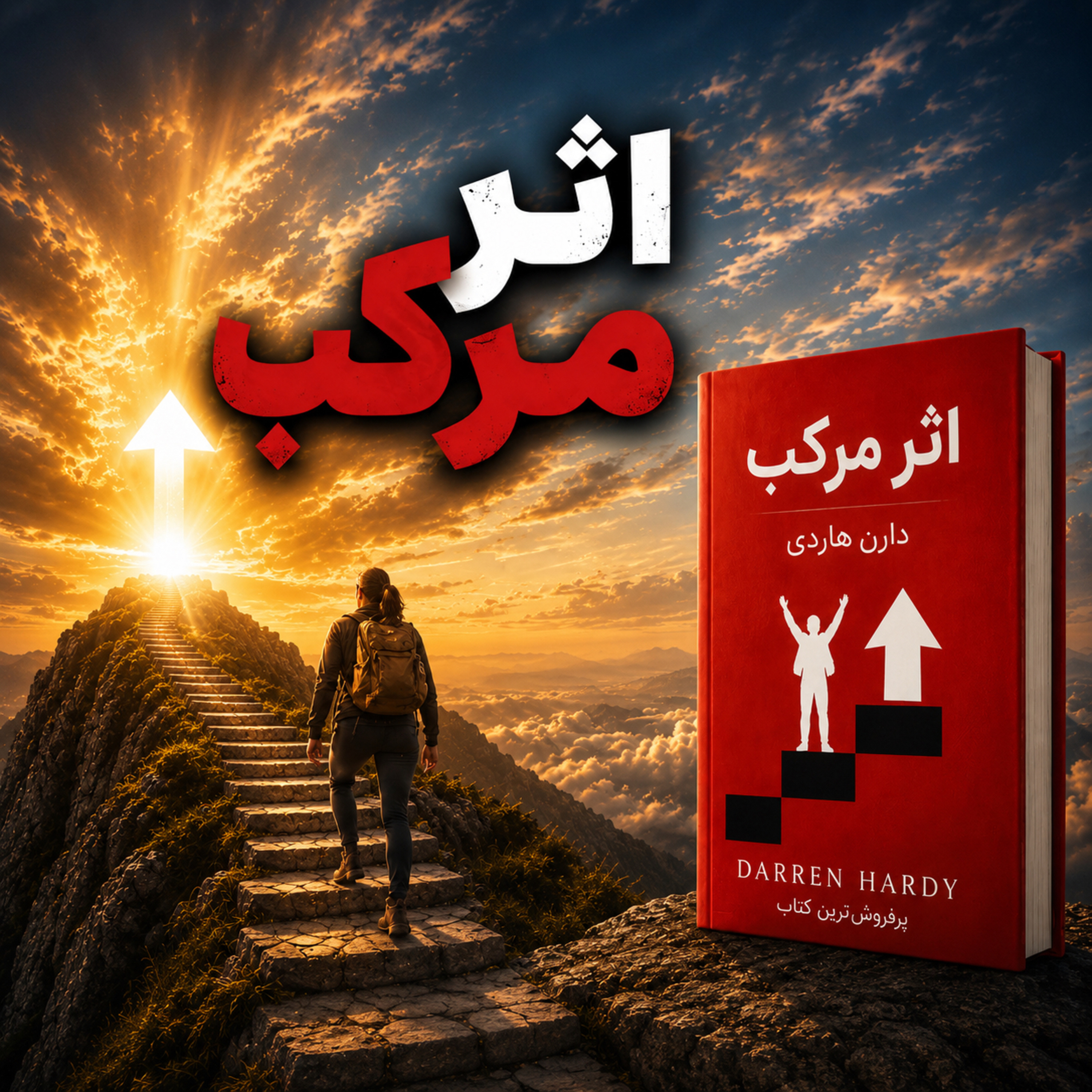کاور خلاصه کتاب اثر مرکب از دارن هاردی | چطور باقدم های کوچک، موفقیتهای بزرگ بسازی