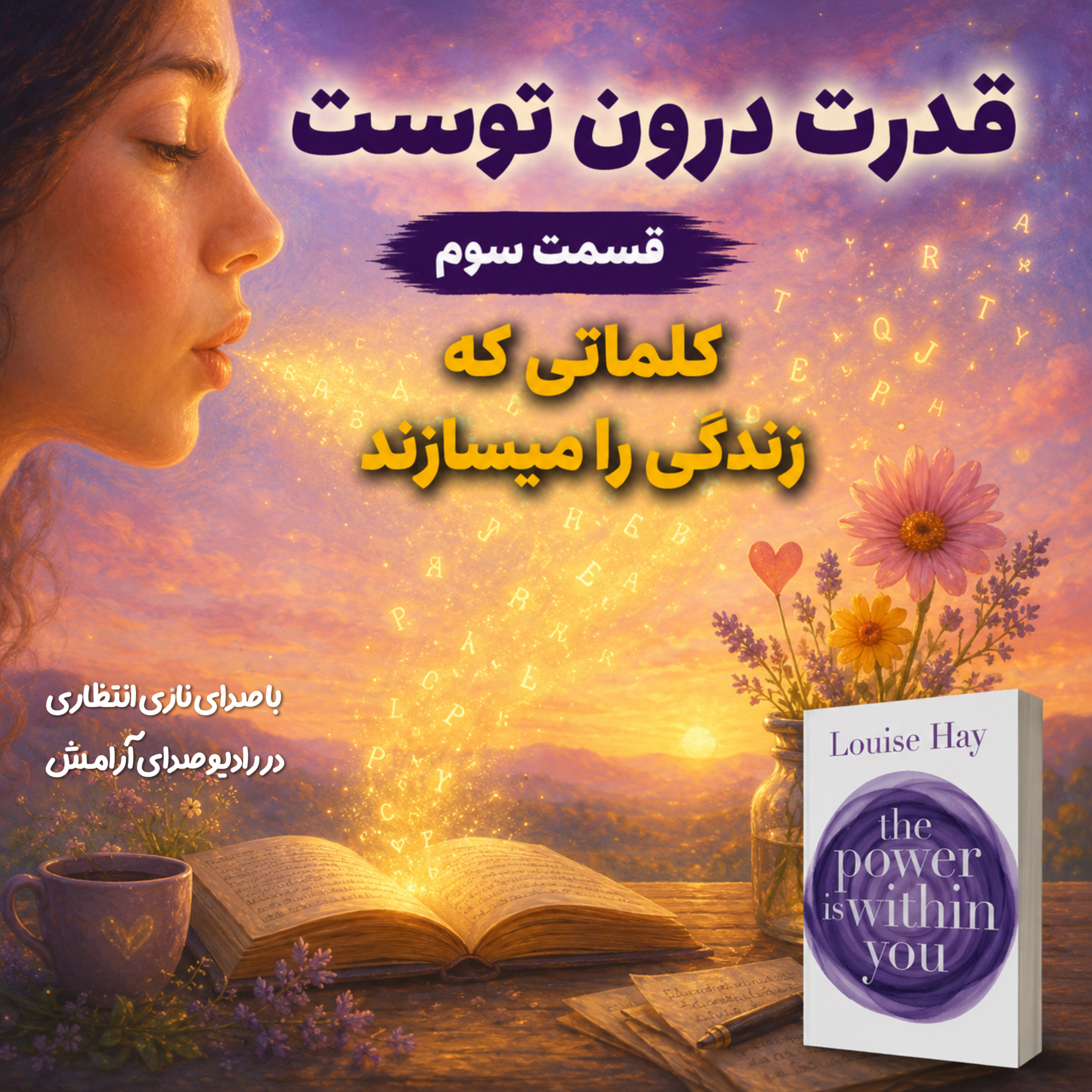 کاور کلماتی که زندگی‌ات را می‌سازند| ترجمه و روایت فصل سوم از کتاب قدرت در دروت توست