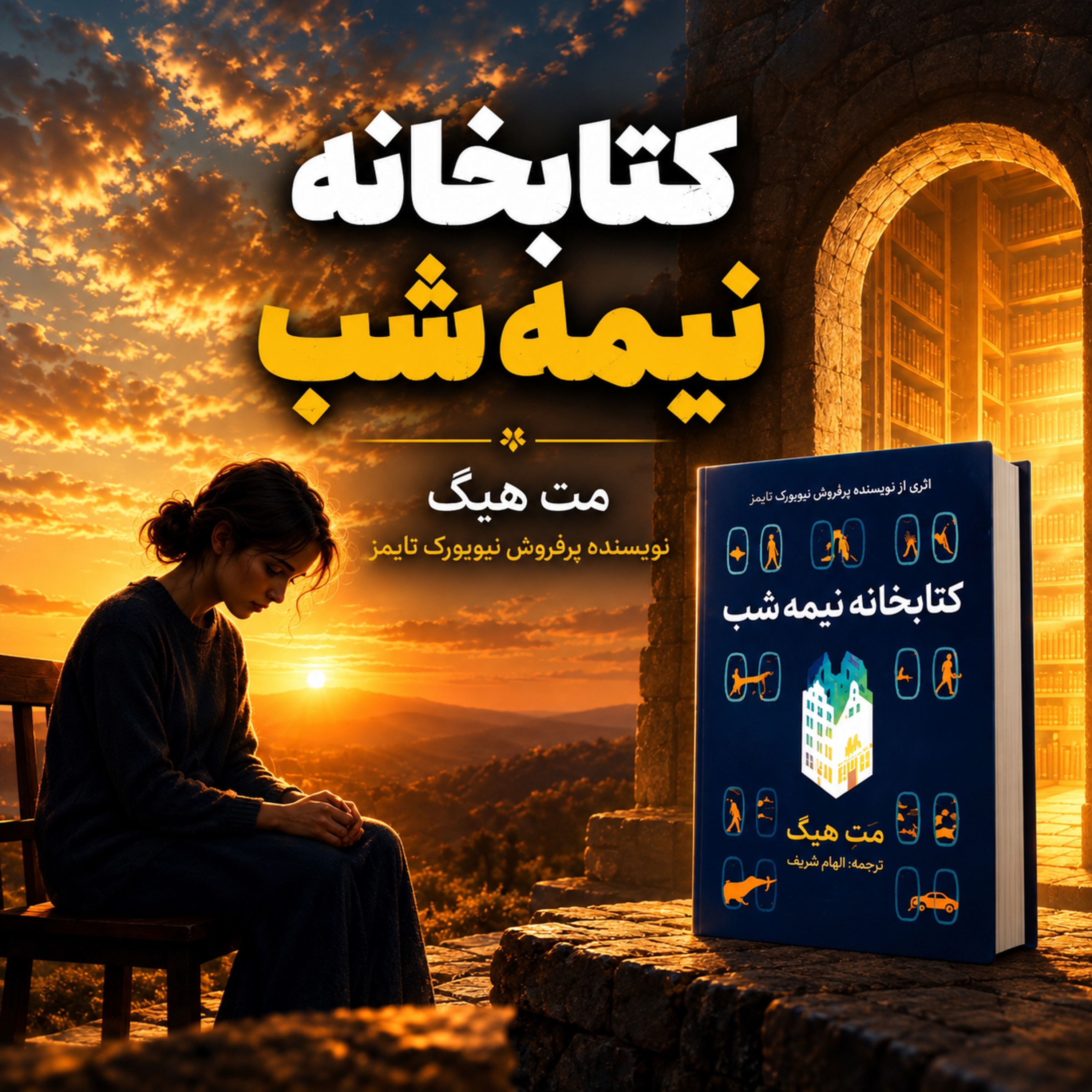 کاور کتابی که نگاهت به زندگی رو عوض میکنه، کتابخانه ی نیمه شب